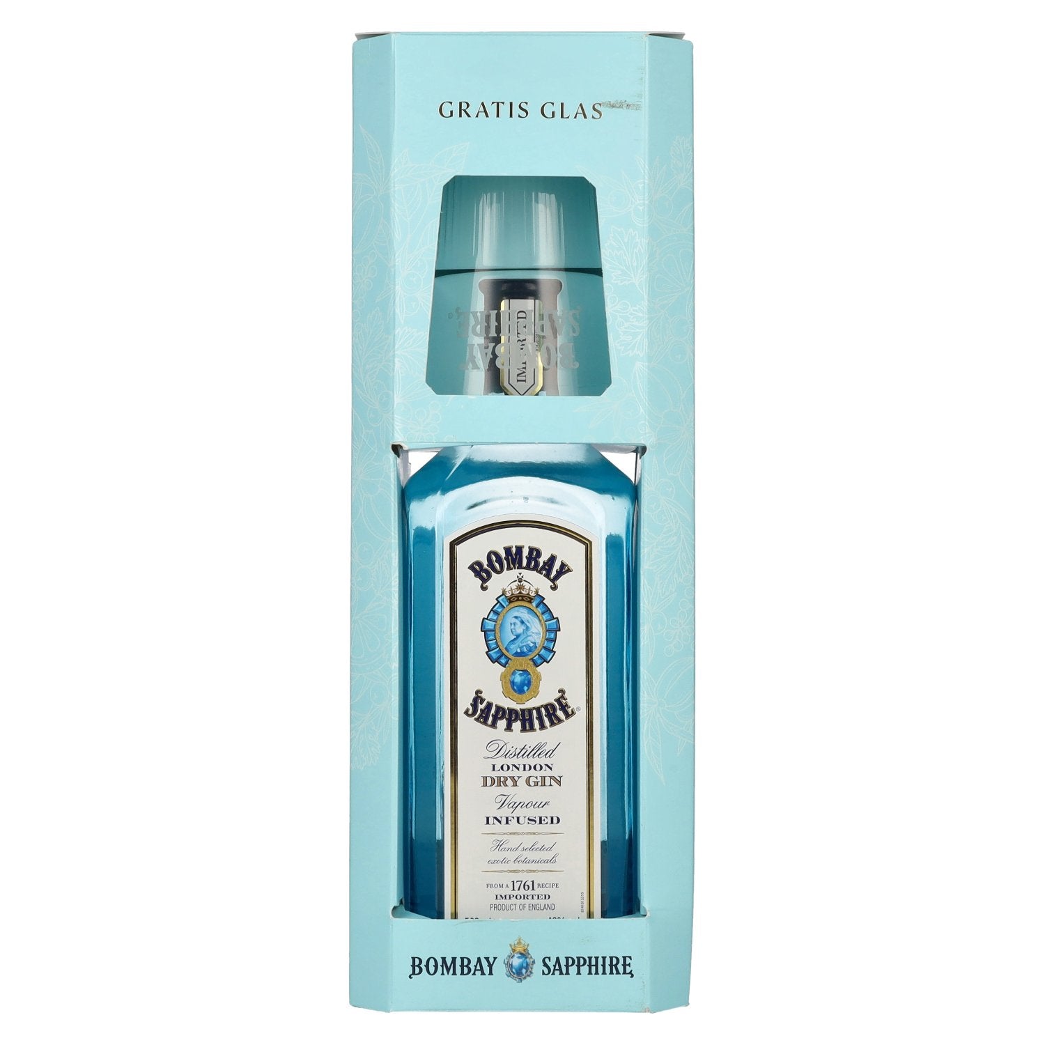 Bombay SAPPHIRE London Dry Gin 40% Vol. 0,7l in Giftbox with glass