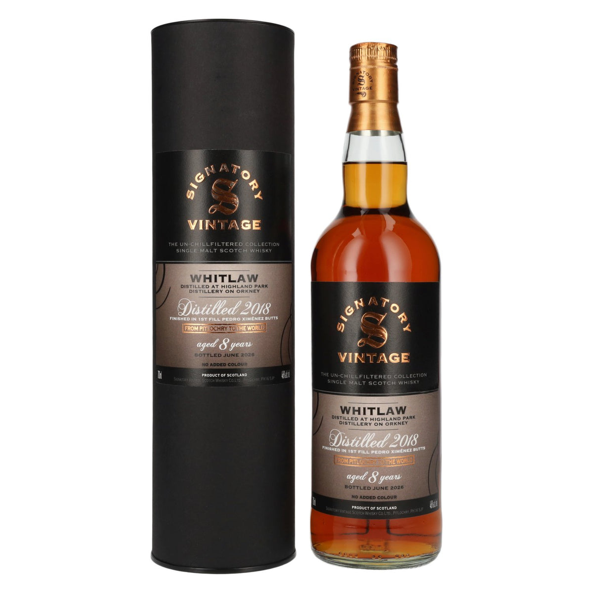 Signatory Vintage WHITLAW 8 Years Old The Un-Chillfiltered 2018 46% Vol. 0,7l in Giftbox