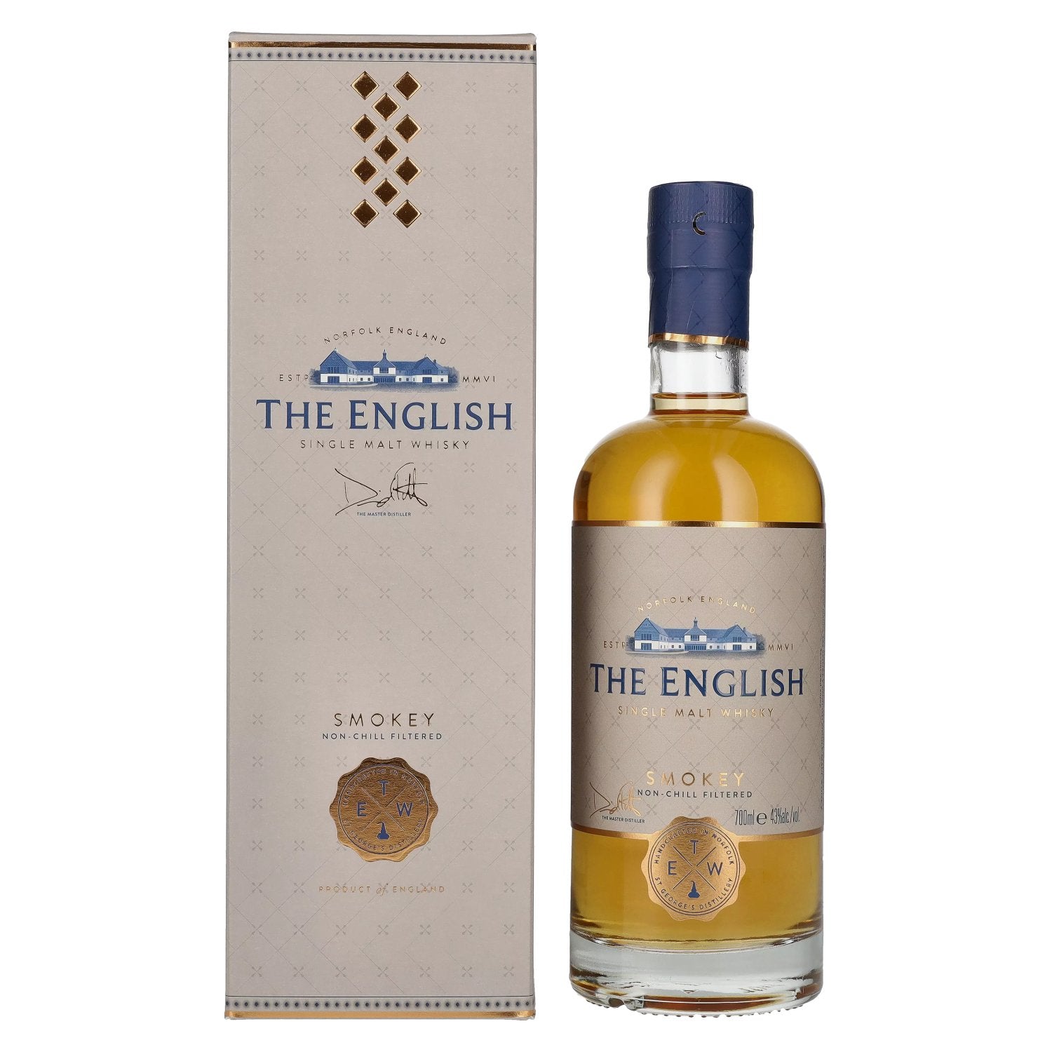 The English Whisky Co. SMOKEY Single Malt Whisky 43% Vol. 0,7l in Giftbox