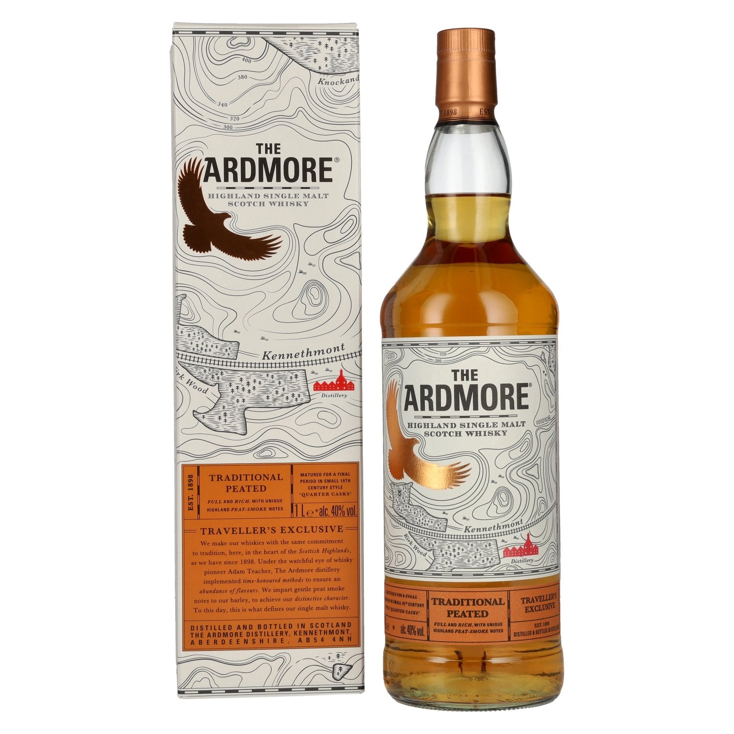 The Ardmore TRADITIONAL PEATED Highland Single Malt 40% Vol. 1l in Giftbox