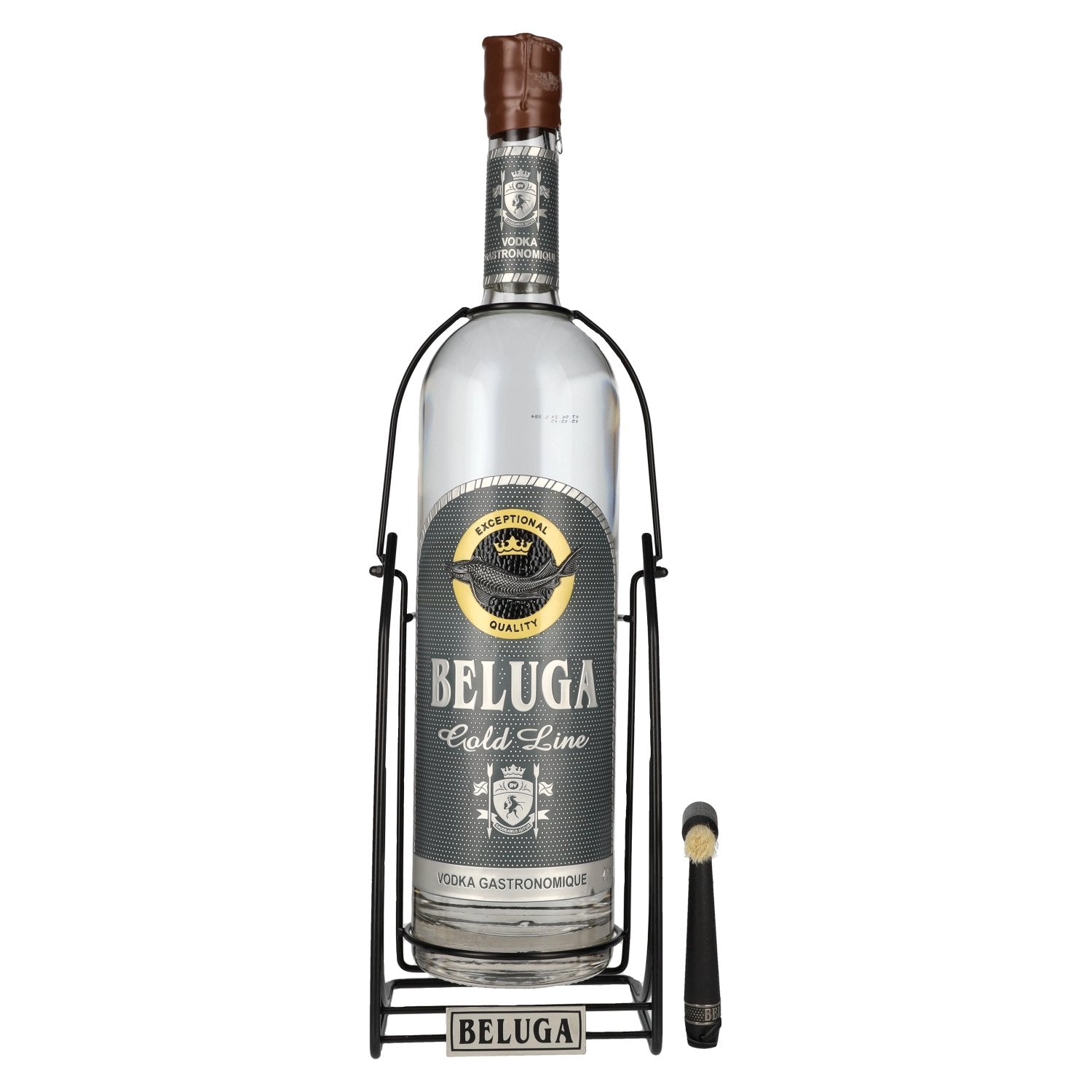 Beluga Gold Line Vodka Montenegro 40% Vol. 3l in Giftbox with Schwenkstaender and Pinsel