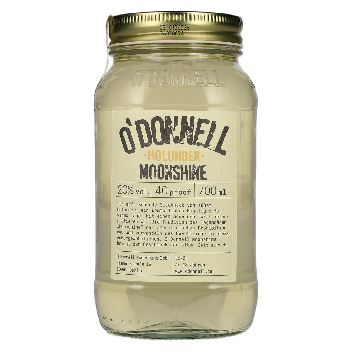 O'Donnell Moonshine HOLUNDER Likoer 20% Vol. 0,7l
