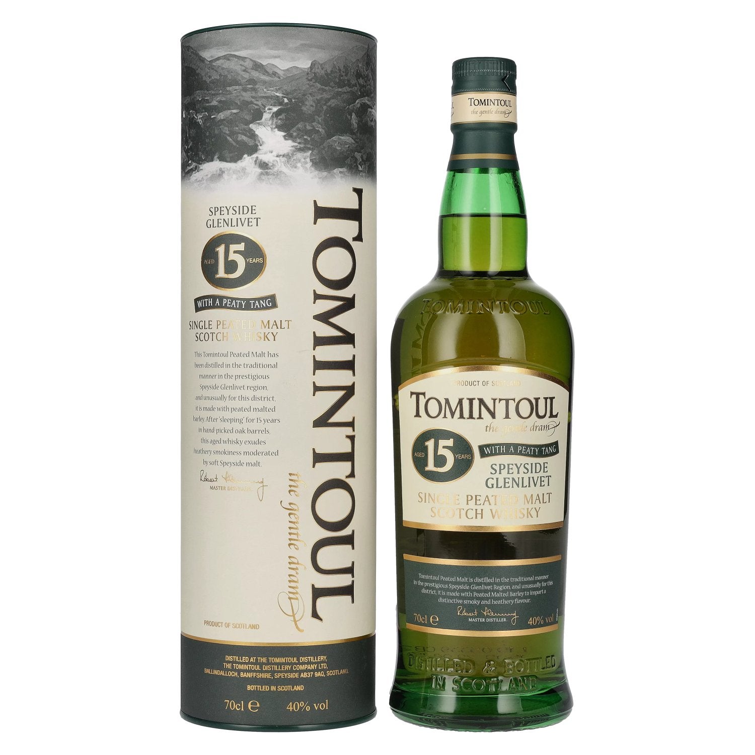Tomintoul 15 Years Old WITH A PEATY TANG 40% Vol. 0,7l in Giftbox