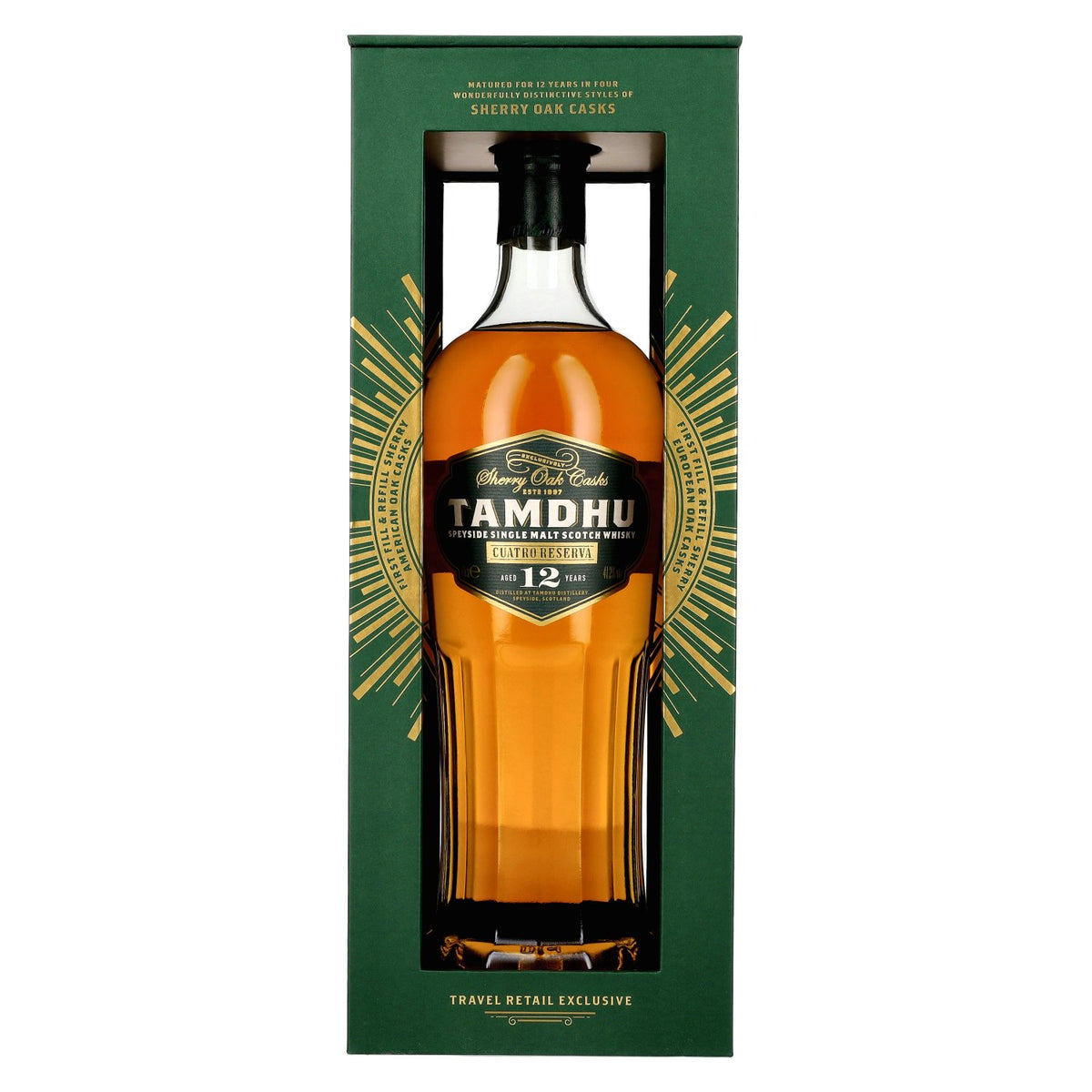Tamdhu 12 Years Old CUATRO RESERVA Speyside Single Malt 41,2% Vol. 0,7l in Giftbox