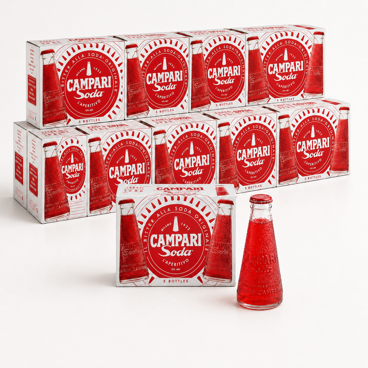 Campari Soda 10% Vol. 0,098L — Set of 10 Boxes / 50 Bottles