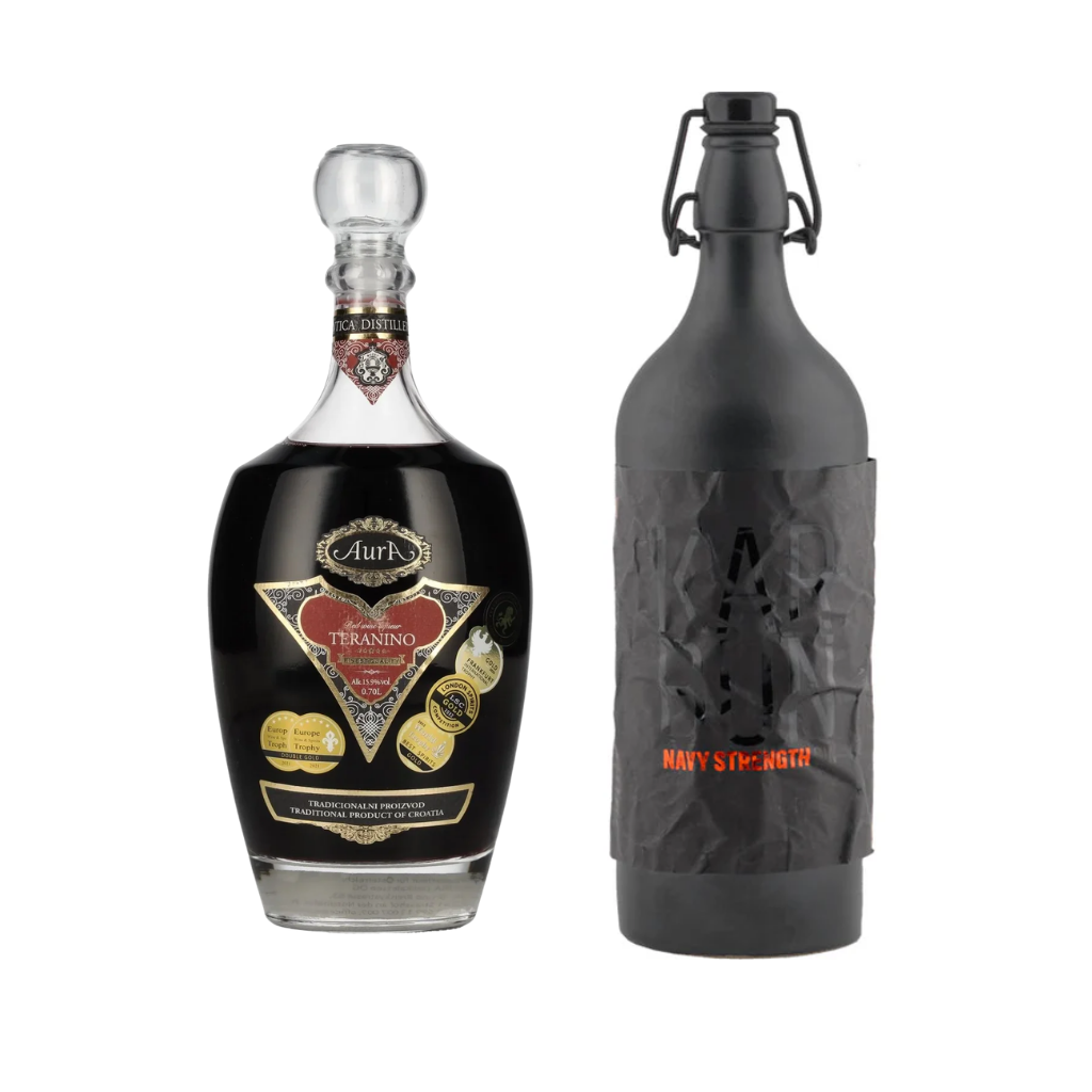 Aura Teranino 15.9% 0.7l & Gin Karbun Navy Strength 58.5% 0.75l Set