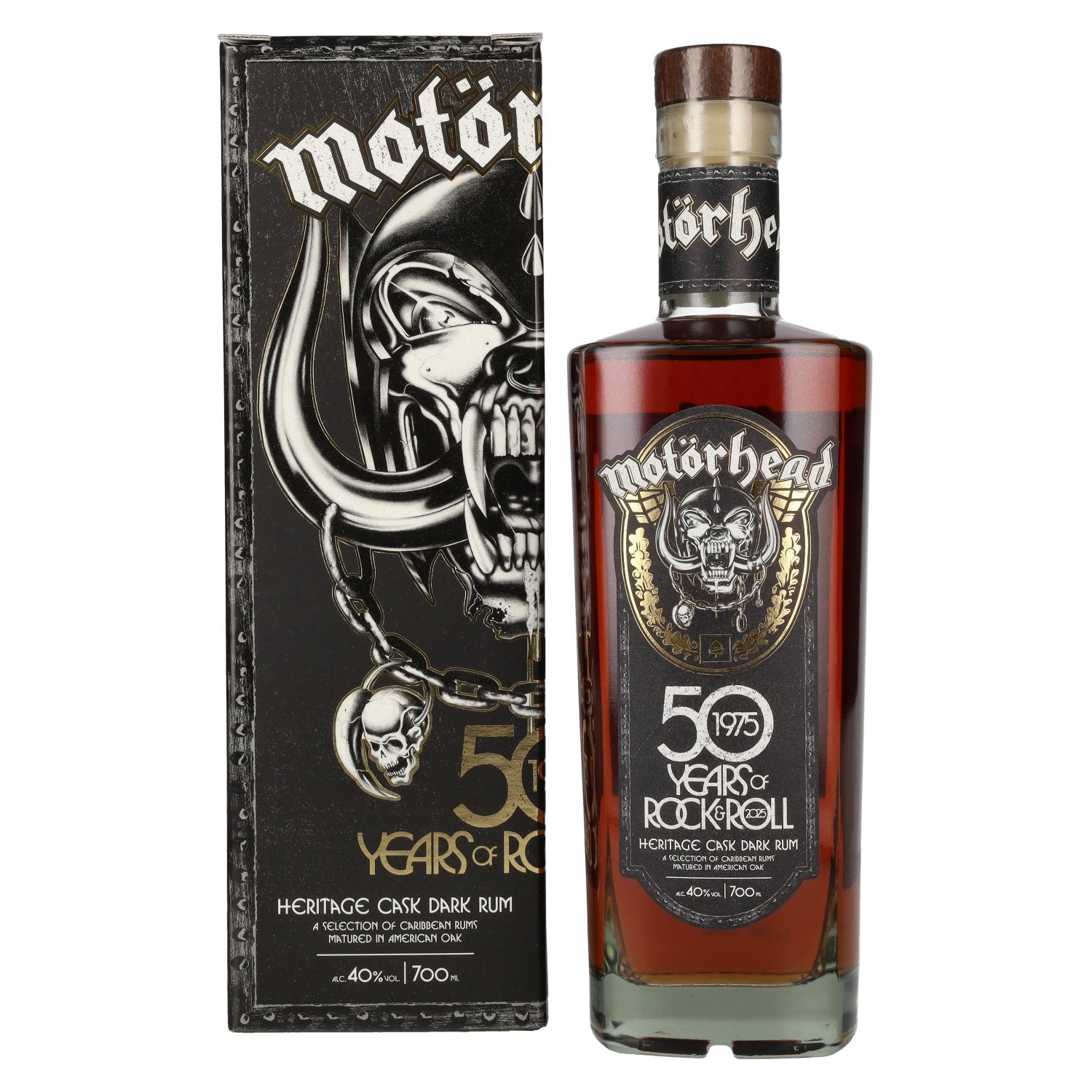Motoerhead 50 Years of Rock & Roll Heritage Cask Dark Rum 40% Vol. 0,7l in Giftbox
