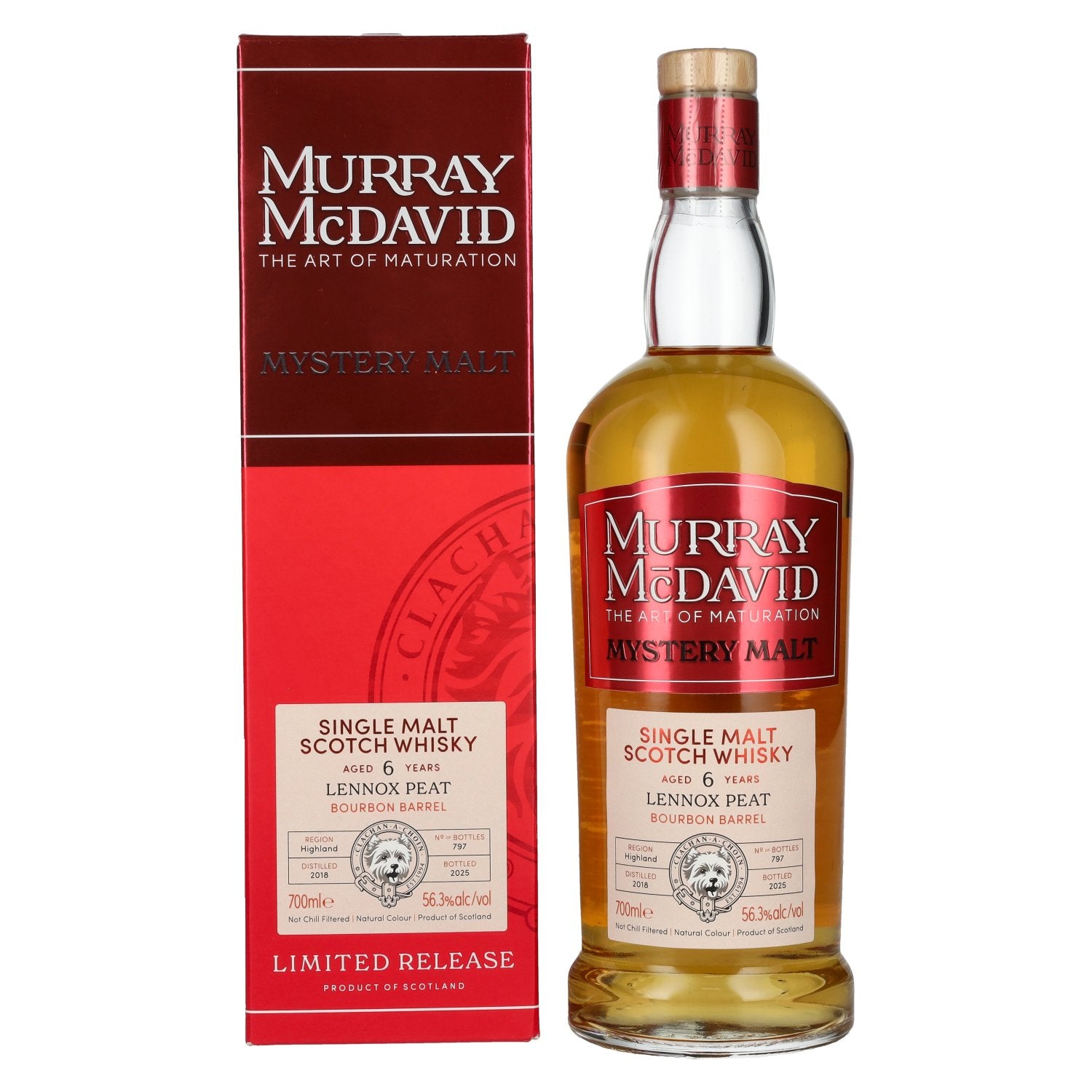 Murray McDavid 6 Years Old LENNOX PEAT Bourbon Barrel Single Malt 2018 56,3% Vol. 0,7l in Giftbox
