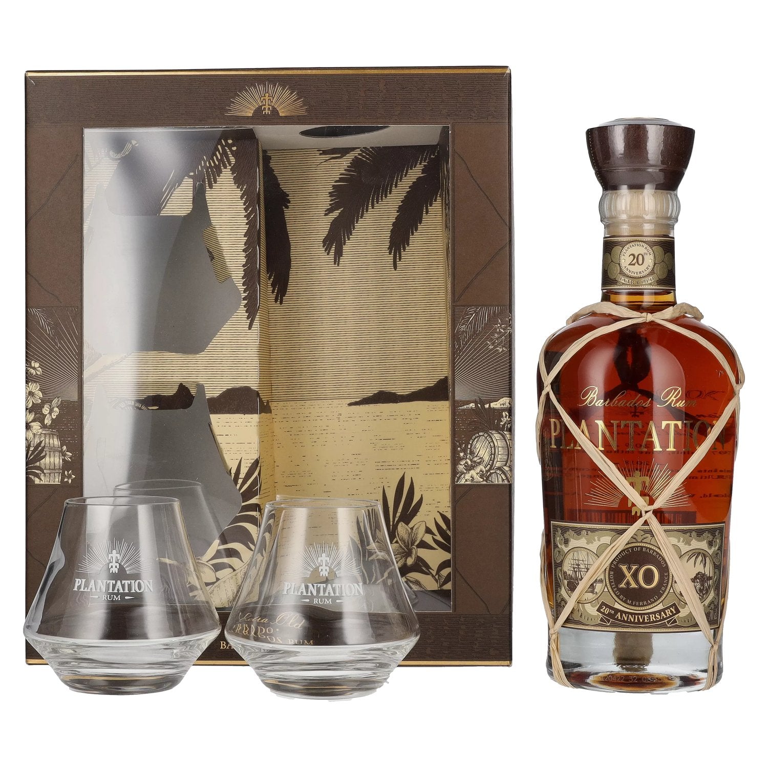 Plantation Rum BARBADOS XO 20th Anniversary 40% Vol. 0,7l in Giftbox with 2 glasses