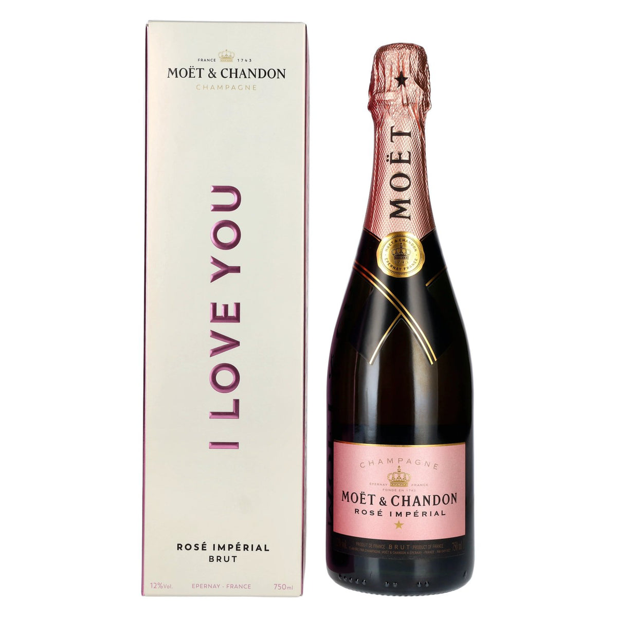 Moet & Chandon Champagne ROSE IMPERIAL Brut I Love You Edition 12% Vol. 0,75l in Giftbox