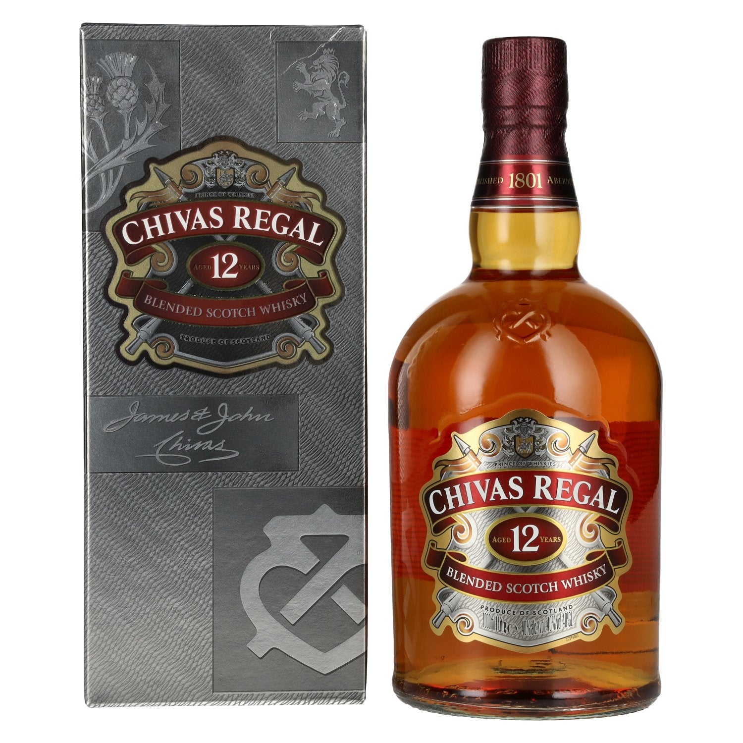 Chivas Regal 12 Years Old Blended Scotch Whisky 40% Vol. 1l in Giftbox