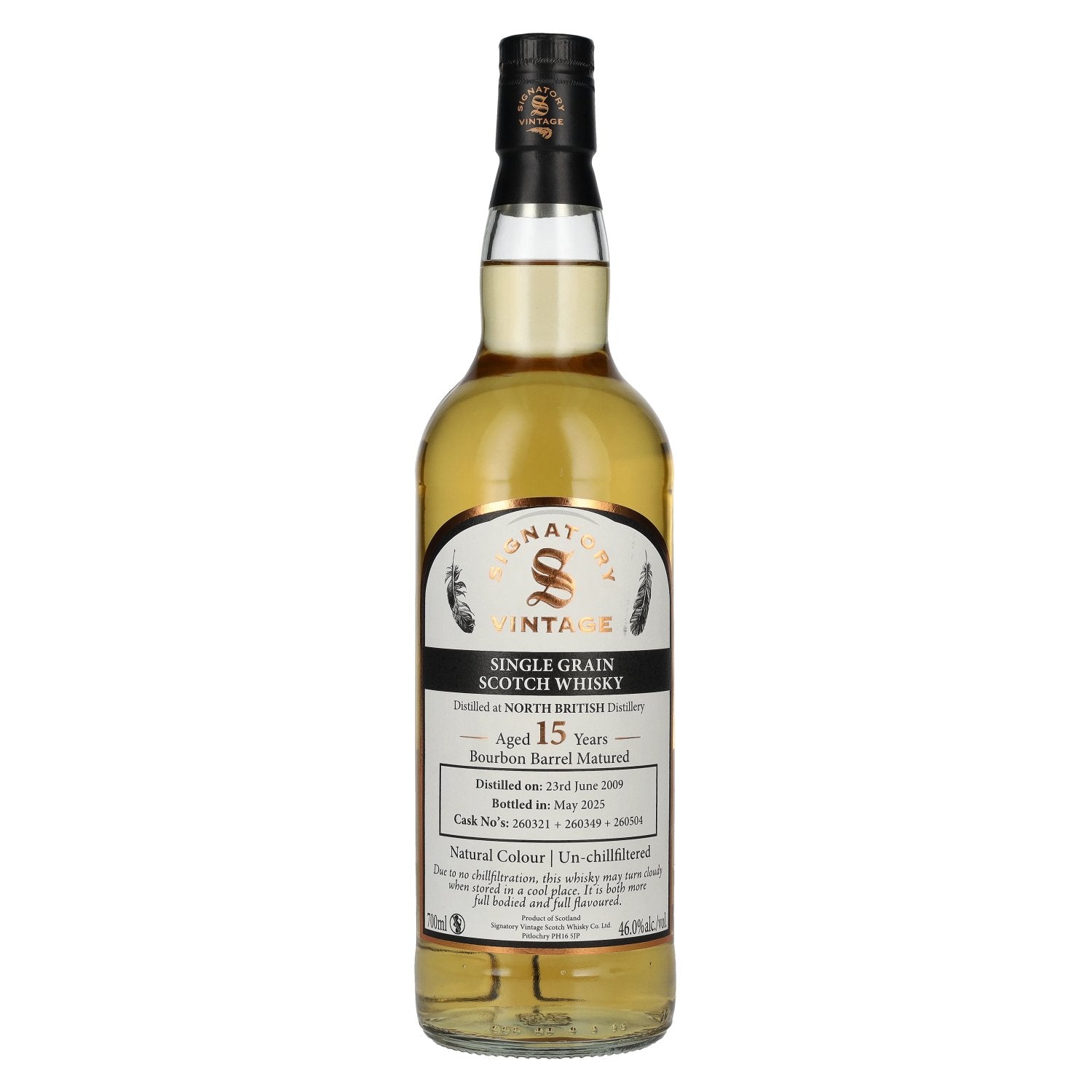 Signatory Vintage NORTH BRITISH 15 Years Old Bourbon Barrel #260321+260349+260504 2009 46% Vol. 0,7l