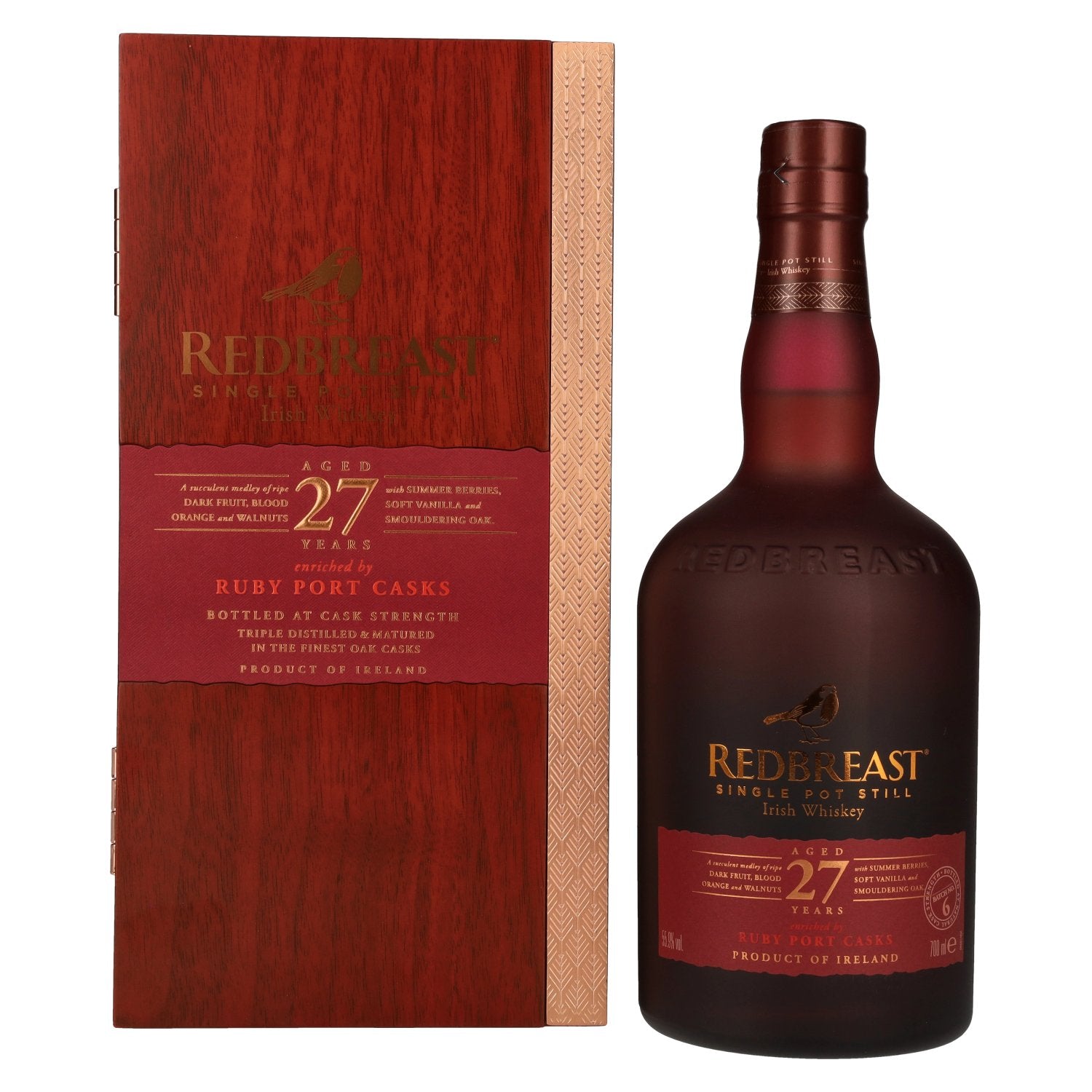 Redbreast 27 Years Old Single Pot Still Irish Whiskey RUBY PORT CASK 55,9% Vol. 0,7l in Holzkiste