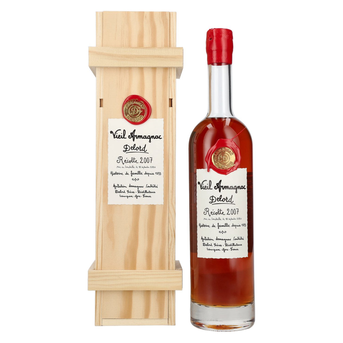 Vieil Armagnac Delord Vintage Recolte 2007 40% Vol. 0,7l in Holzkiste