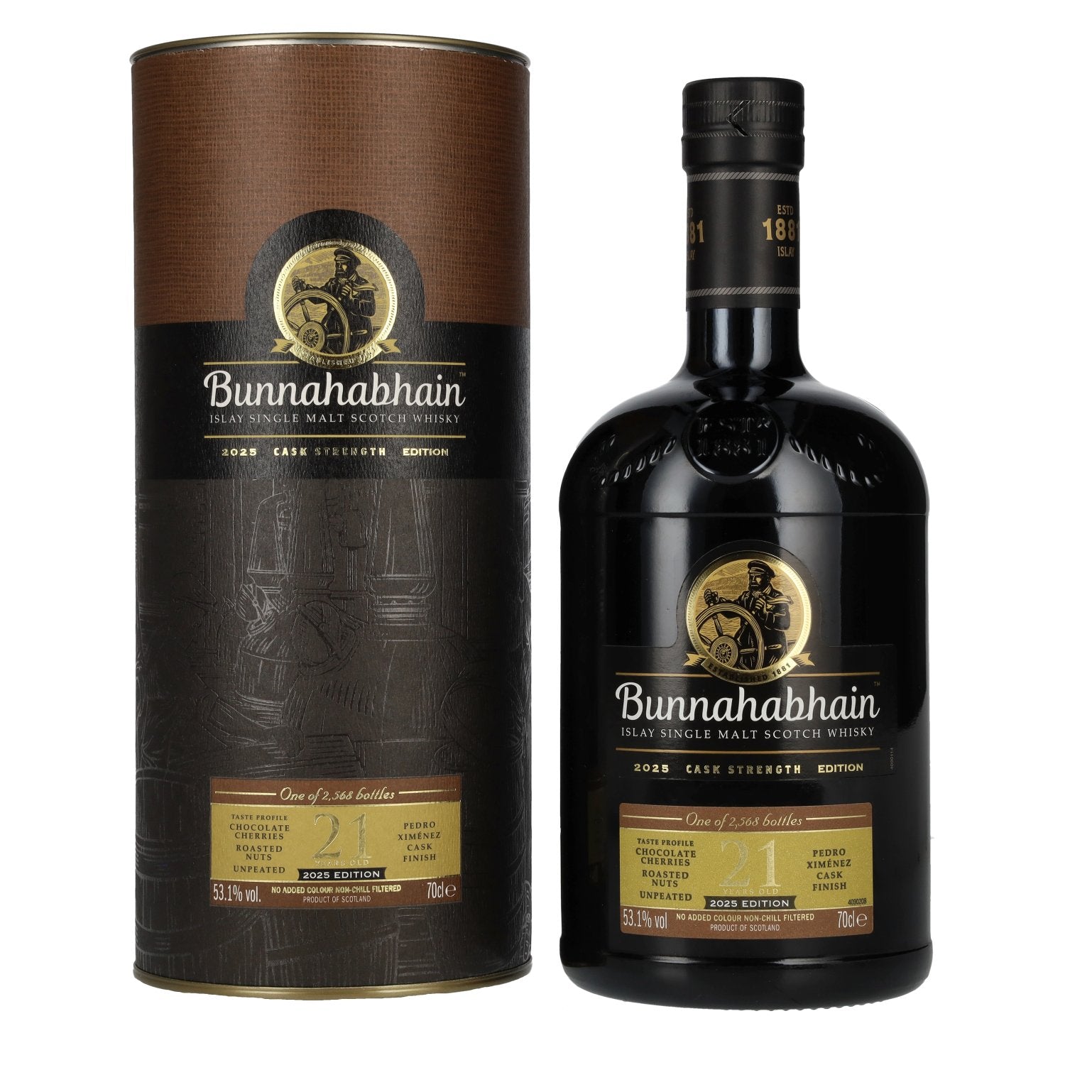 Bunnahabhain 21 Years Old Islay Single Malt Cask Strength Edition 2025 53,1% Vol. 0,7l in Giftbox