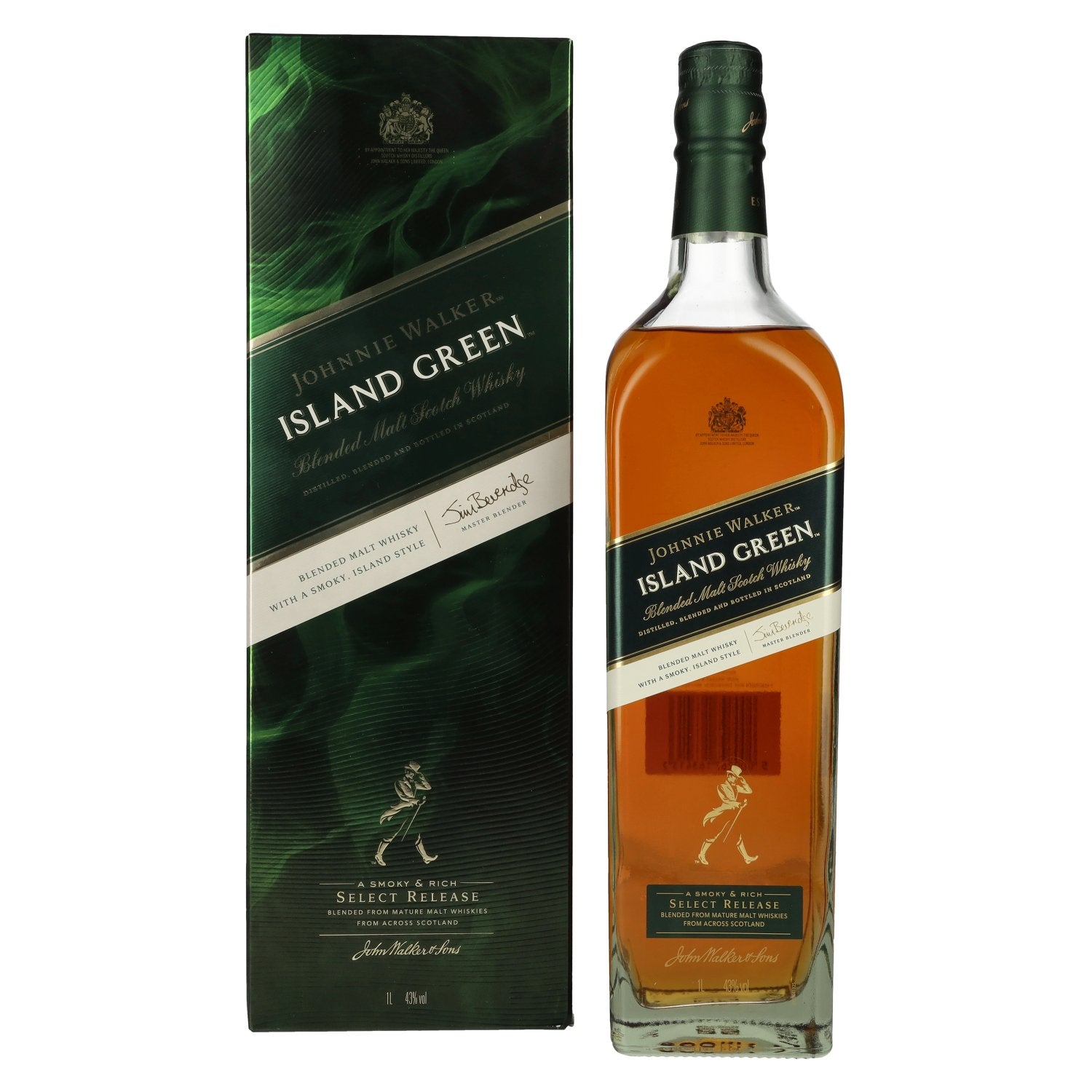 Johnnie Walker ISLAND GREEN Blended Malt Scotch Whisky Select Release 43% Vol. 1l in Giftbox