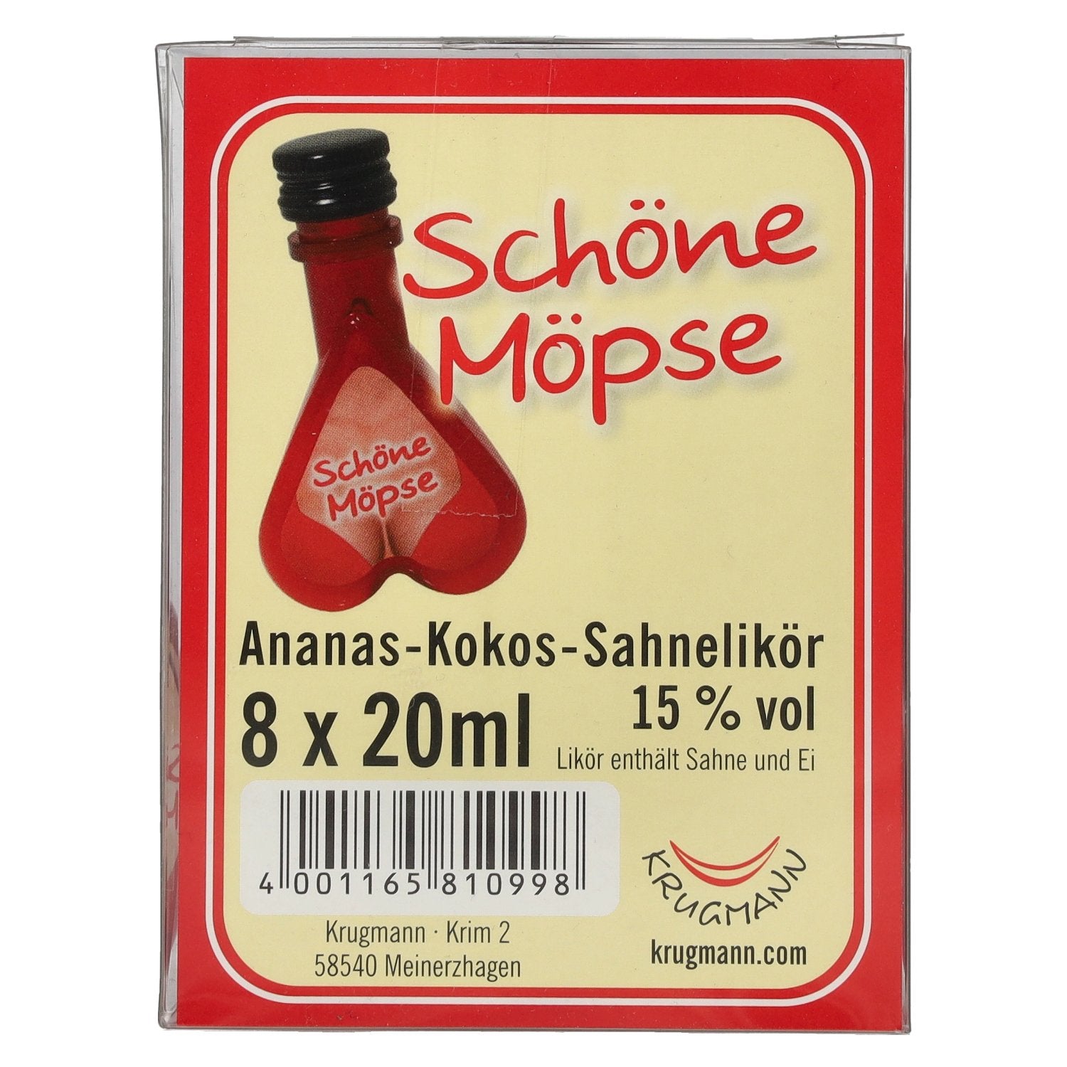 Schoene Moepse Ananas-Kokos Sahnelikoer 15% Vol. 8x0,02l PET