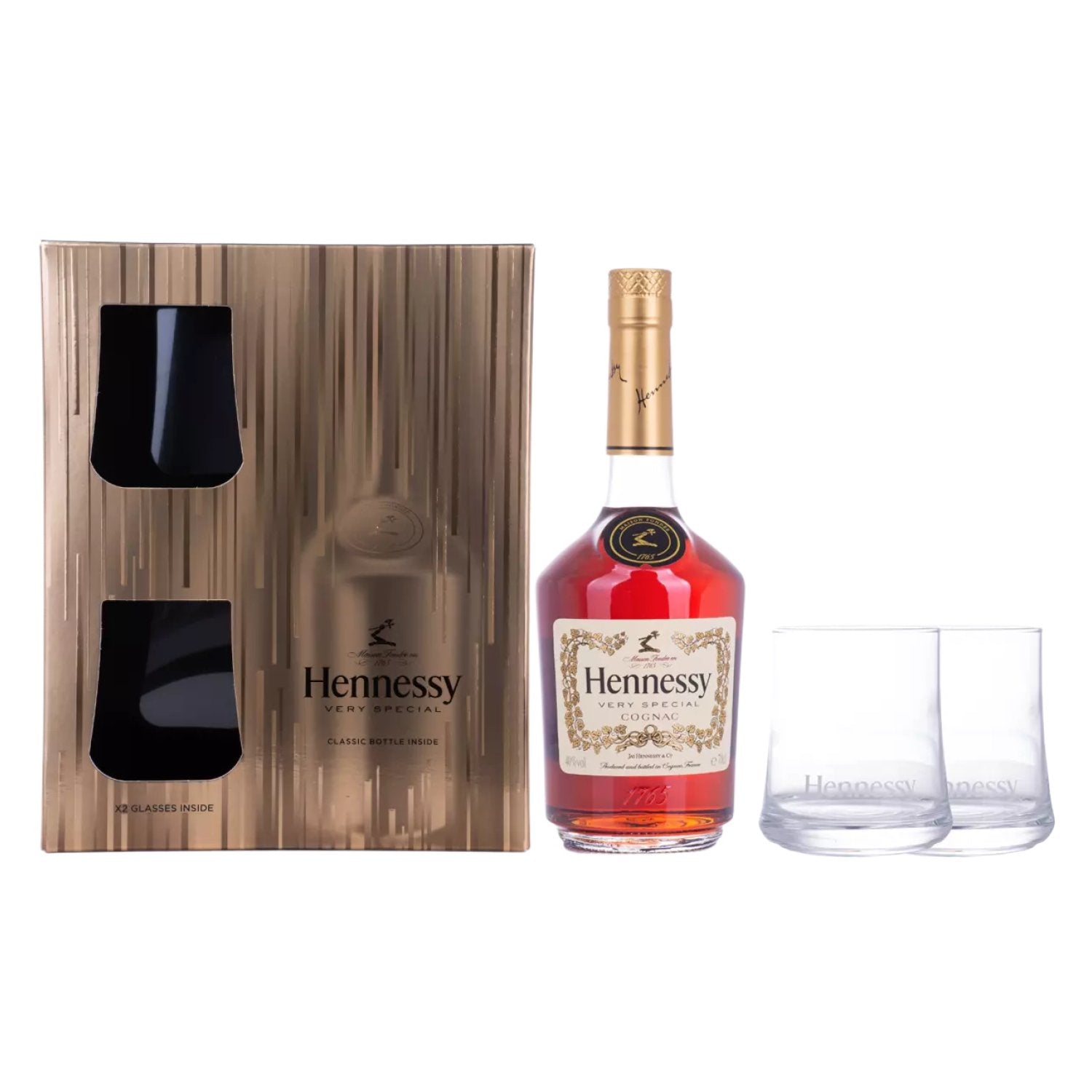 Hennessy Very Special Cognac 40% Vol. 0,7l in Giftbox with 2 glasses