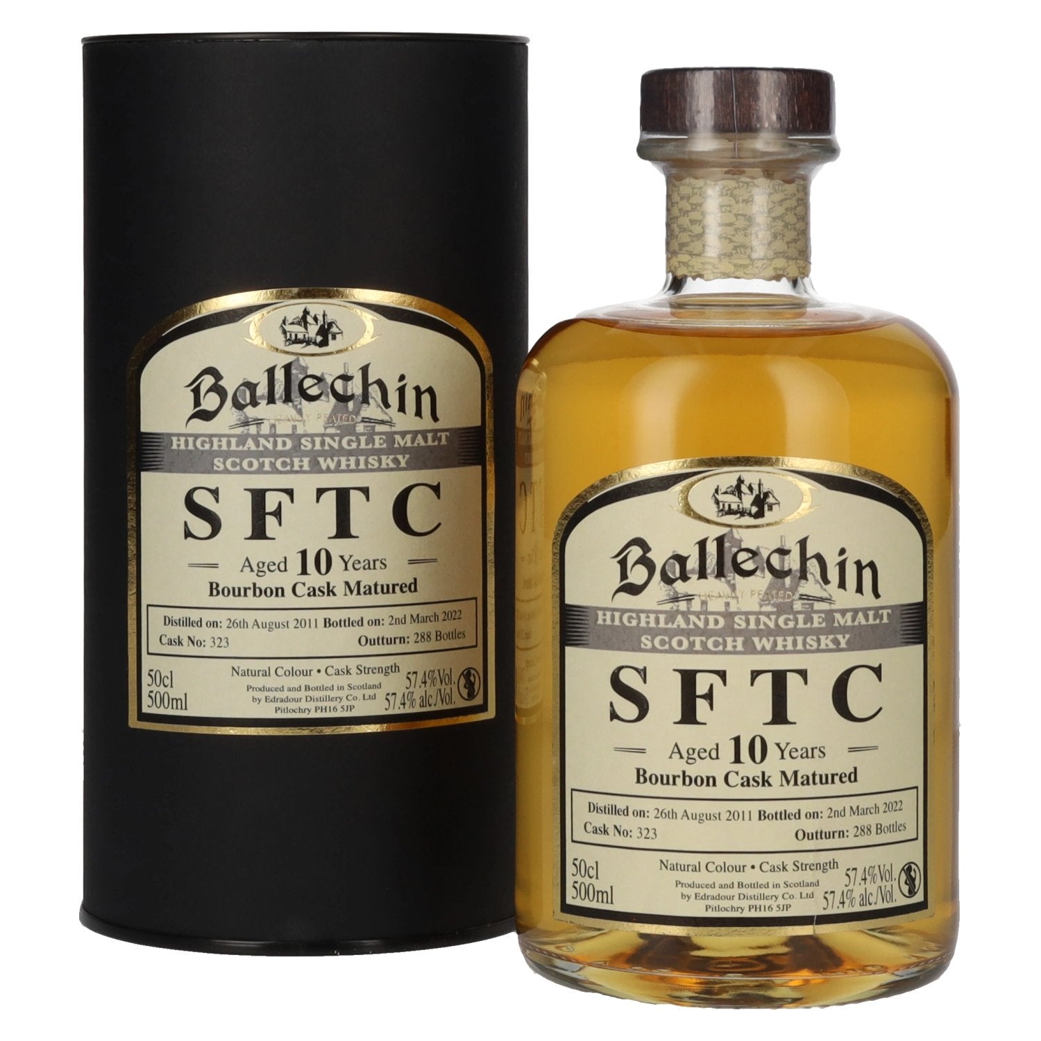 Edradour Ballechin SFTC 10 Years Old Bourbon Cask Matured 2011 57,4% Vol. 0,5l in Giftbox