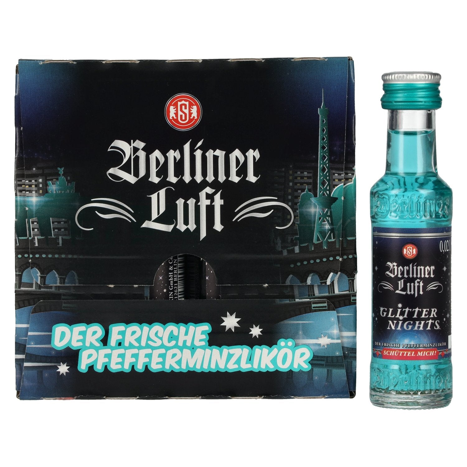Berliner Luft GLITTER NIGHTS Der Frische Pfefferminzlikoer 18% Vol. 24x0,02l