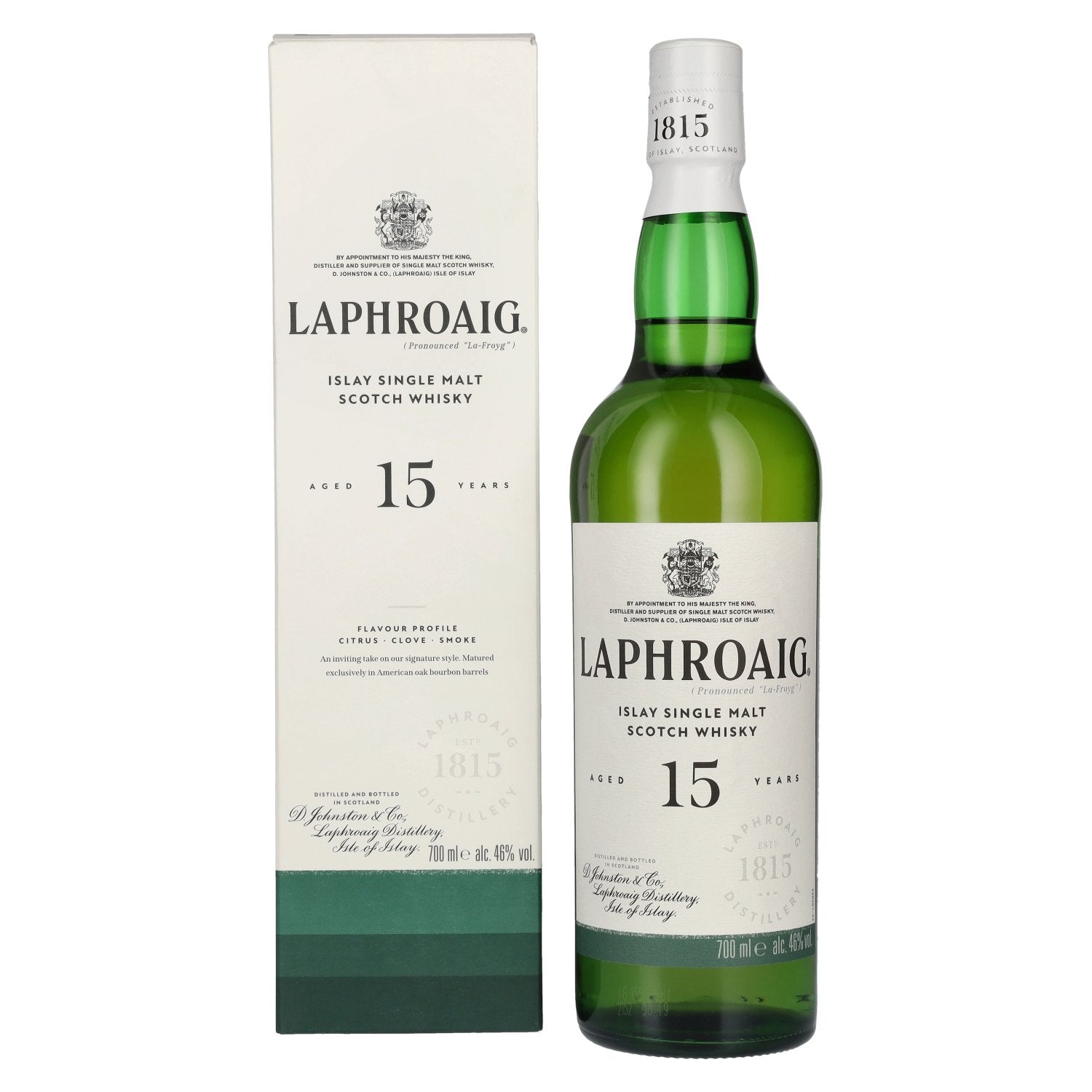 Laphroaig 15 Years Old Islay Single Malt Scotch Whisky 46% Vol. 0,7l in Giftbox