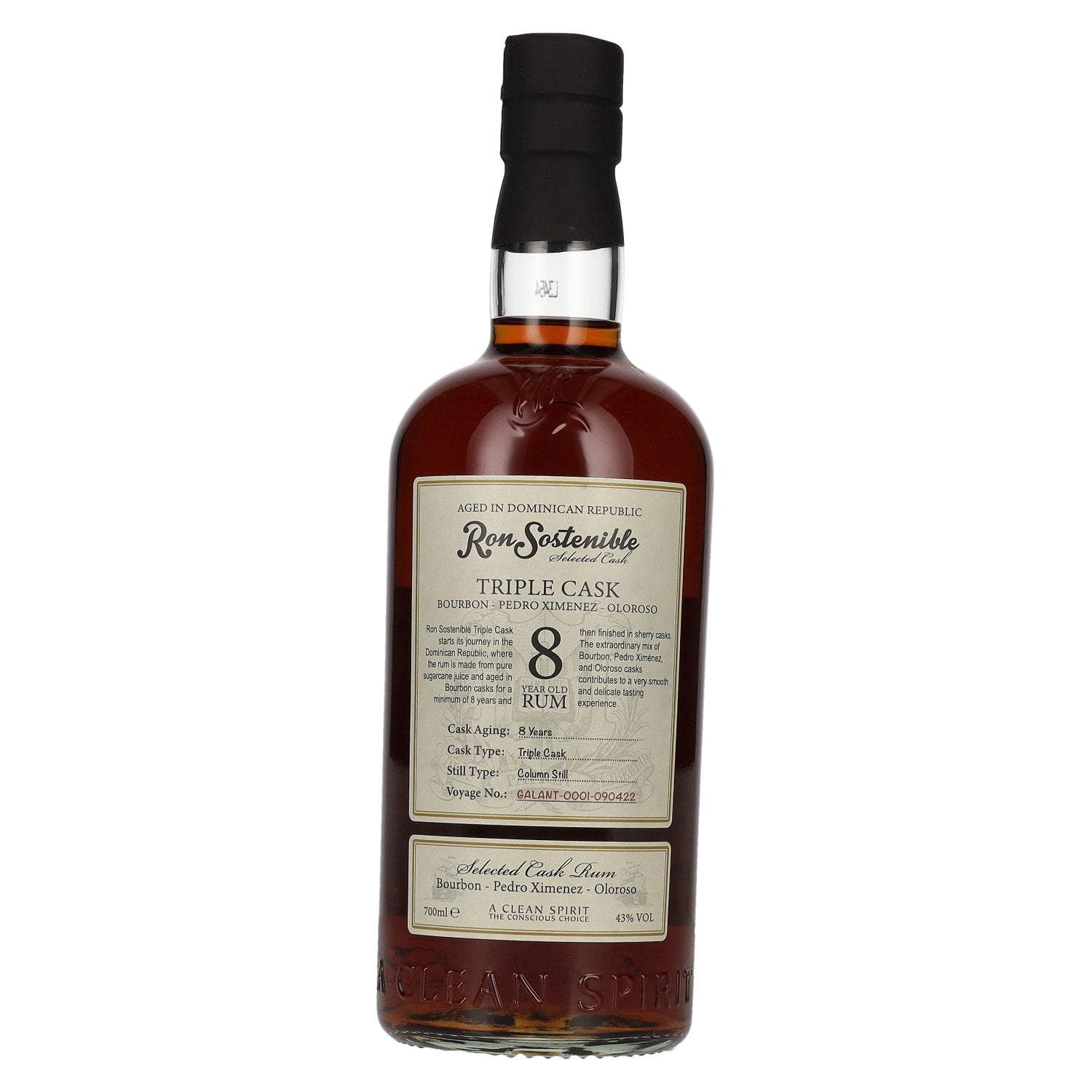 Ron Sostenible 8 Years Old Triple Cask Rum 43% Vol. 0,7l