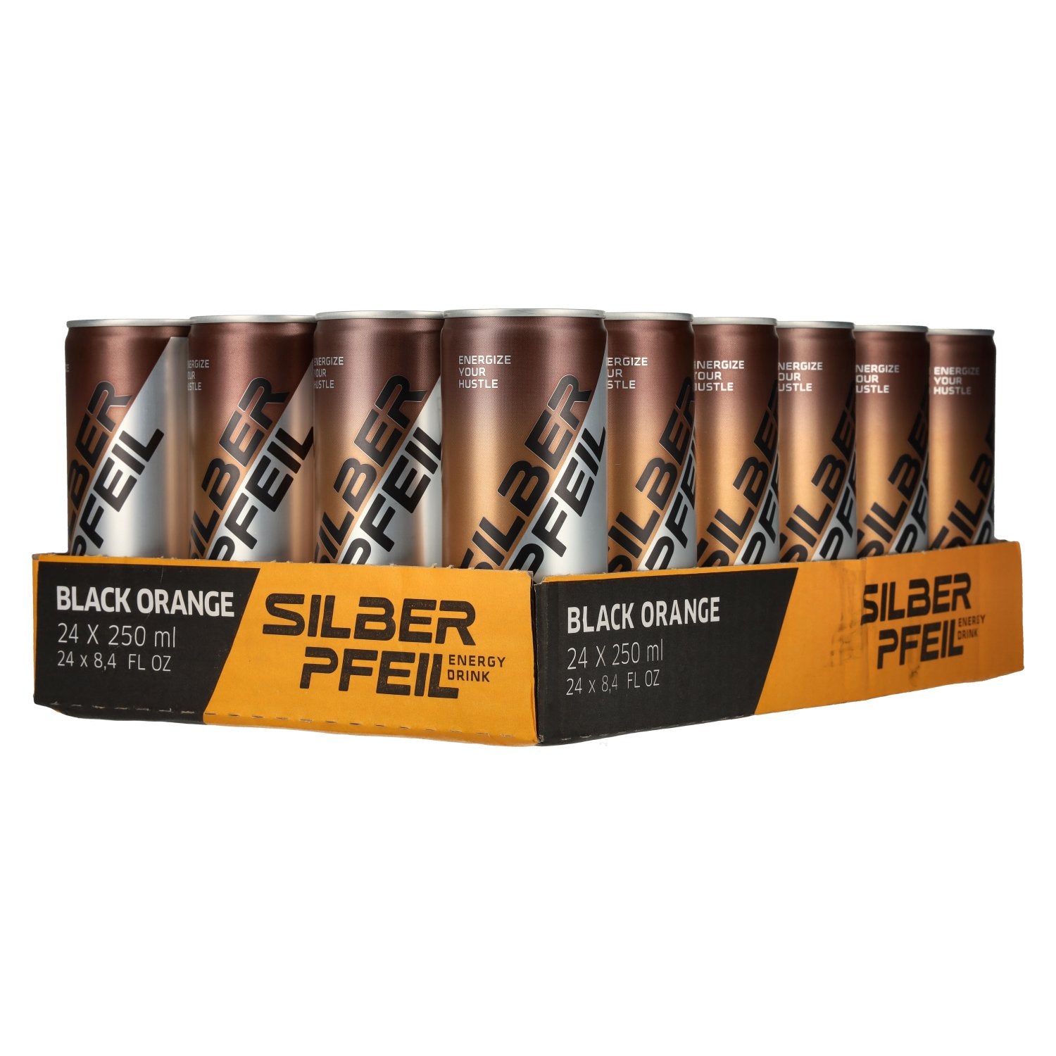 SILBERPFEIL Energy Drink BLACK ORANGE 24x0,25l Dosen
