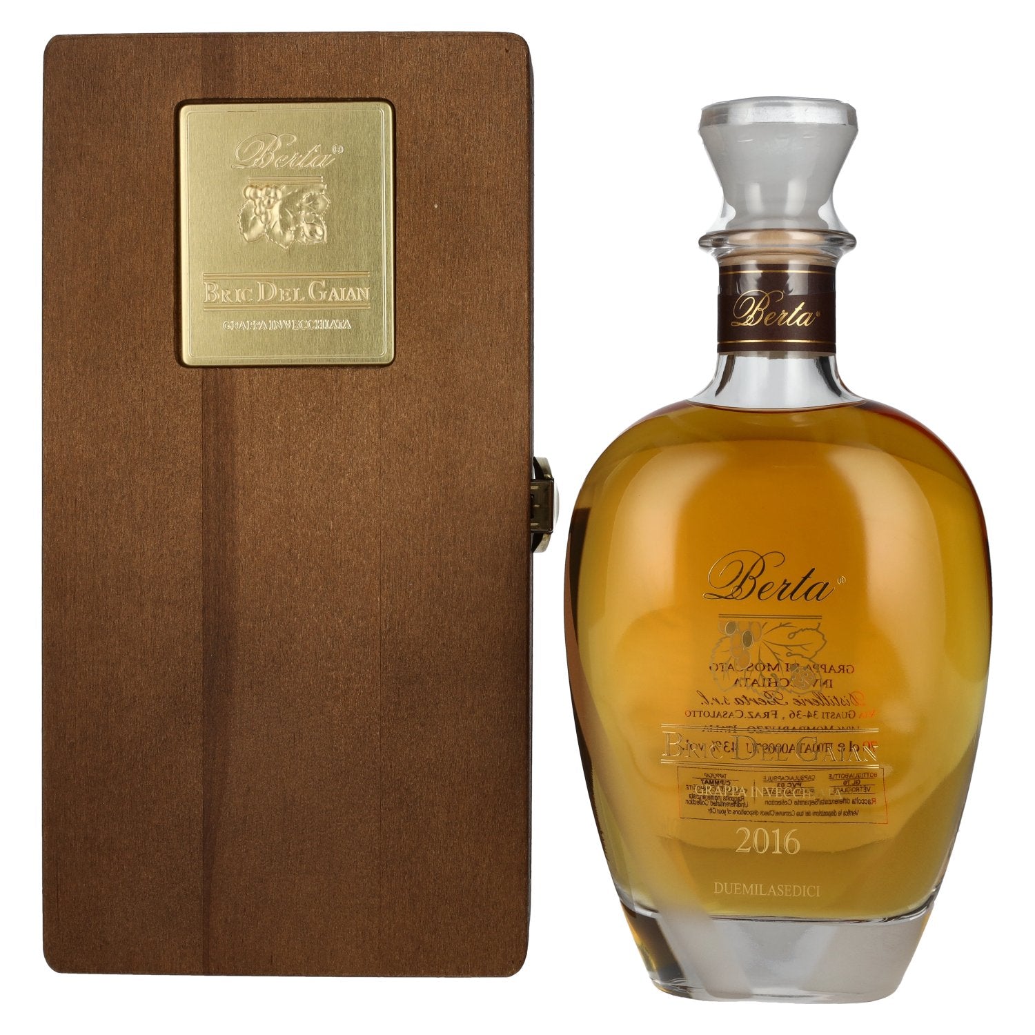 Berta Bric del Gaian Grappa di Moscato Invecchiata 2016 43% Vol. 0,7l in wooden box