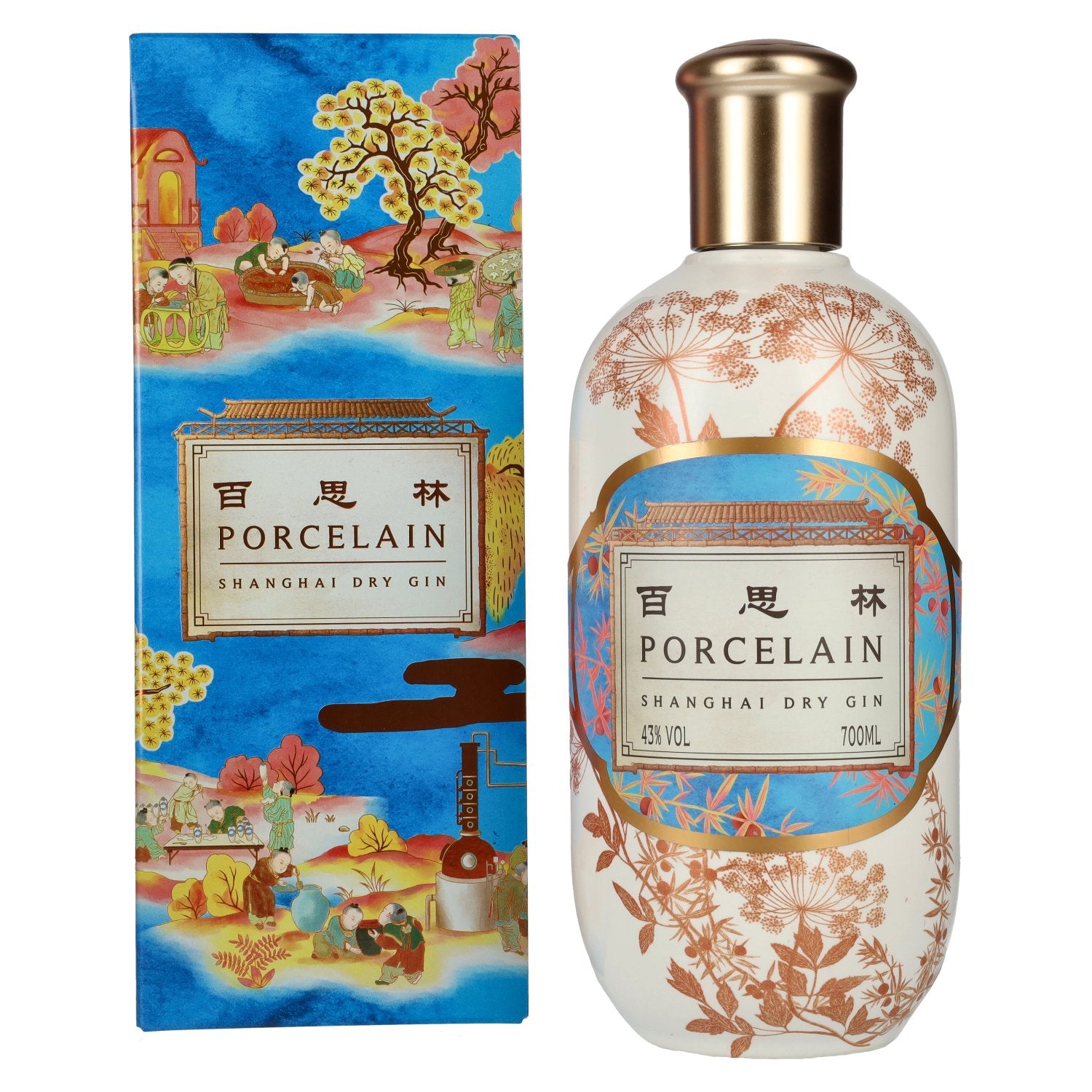 Porcelain Shanghai Dry Gin 43% Vol. 0,7l in Giftbox