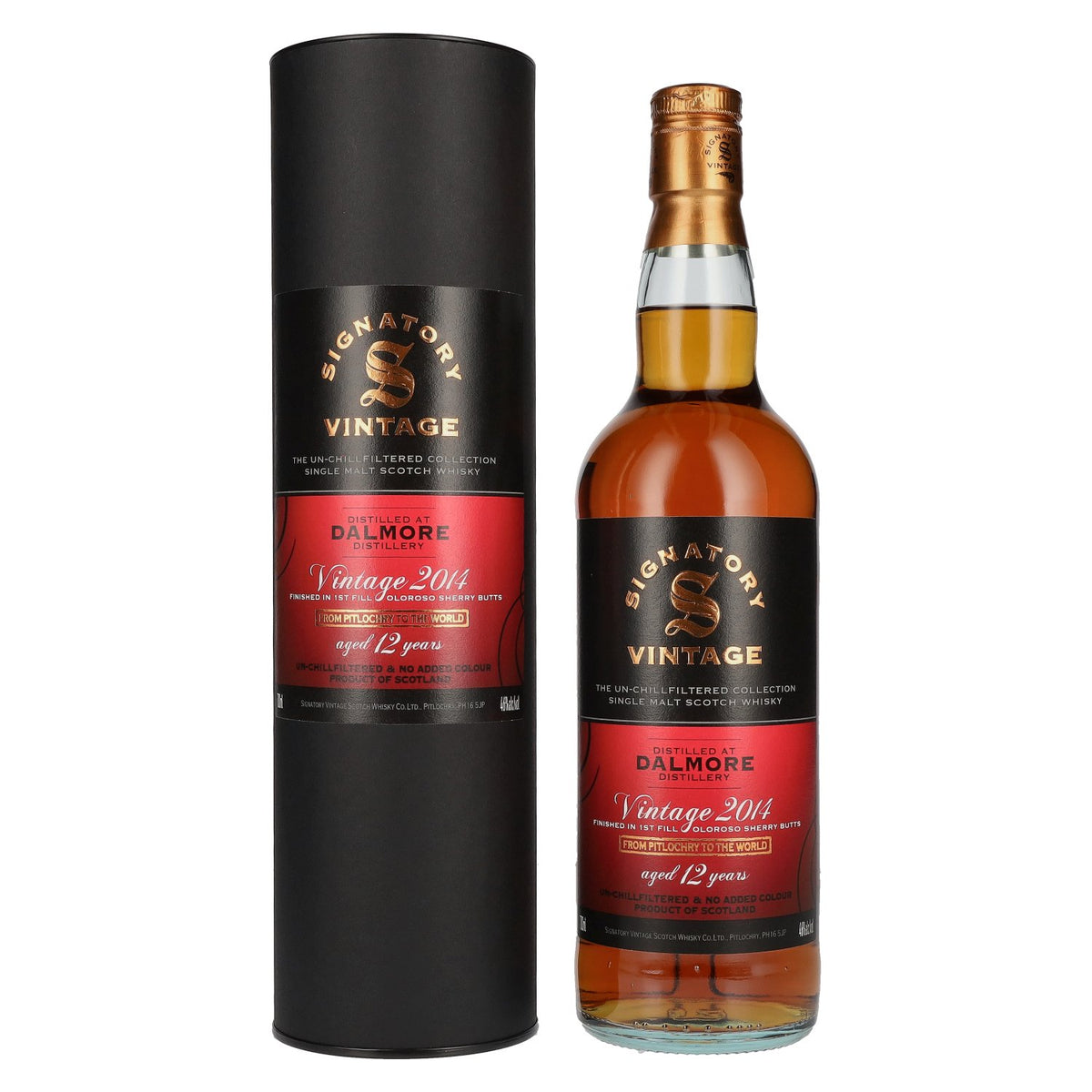 Signatory Vintage DALMORE 12 Years Old The Un-Chillfiltered 1st Fill Oloroso Butt #3,6 2014 46% Vol. 0,7l in Giftbox