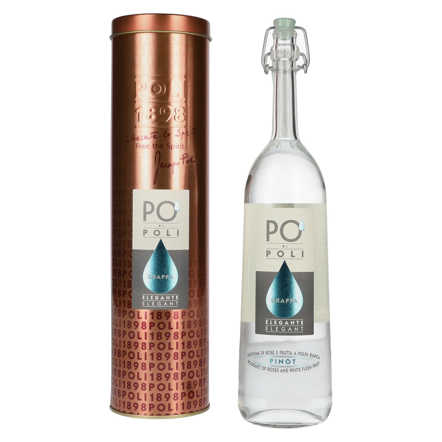 Poli Po' Di Poli Grappa Elegante 40% Vol. 0,7l in Tinbox