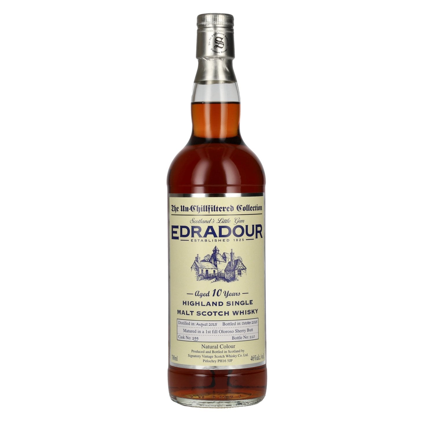 Signatory Vintage Edradour 10 Years Old The Un-Chillfiltered 2015 46% Vol. 0,7l