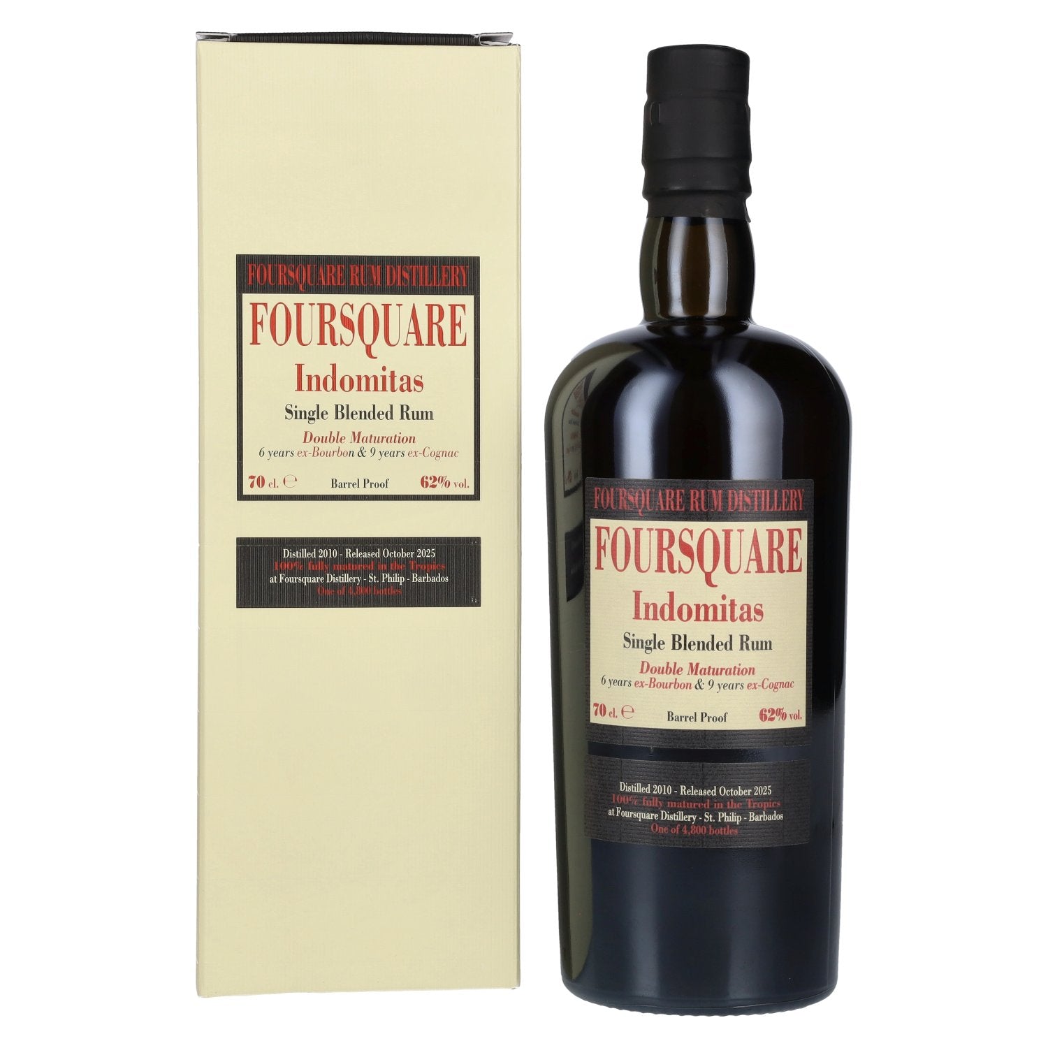 Foursquare 15 Years Old INDOMITAS Single Blended Rum 62% Vol. 0,7l in Giftbox