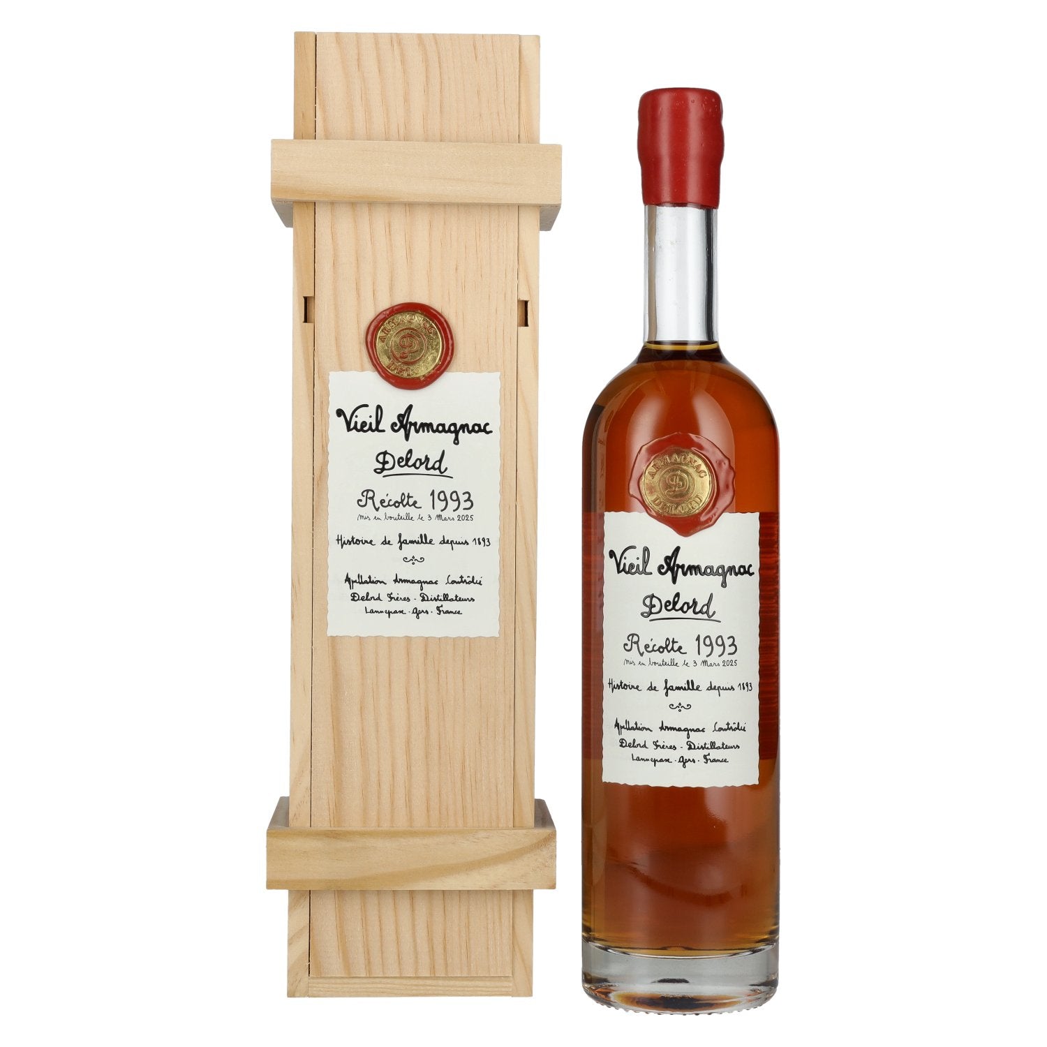 Vieil Armagnac Delord Vintage Recolte 1993 40% Vol. 0,7l in Holzkiste
