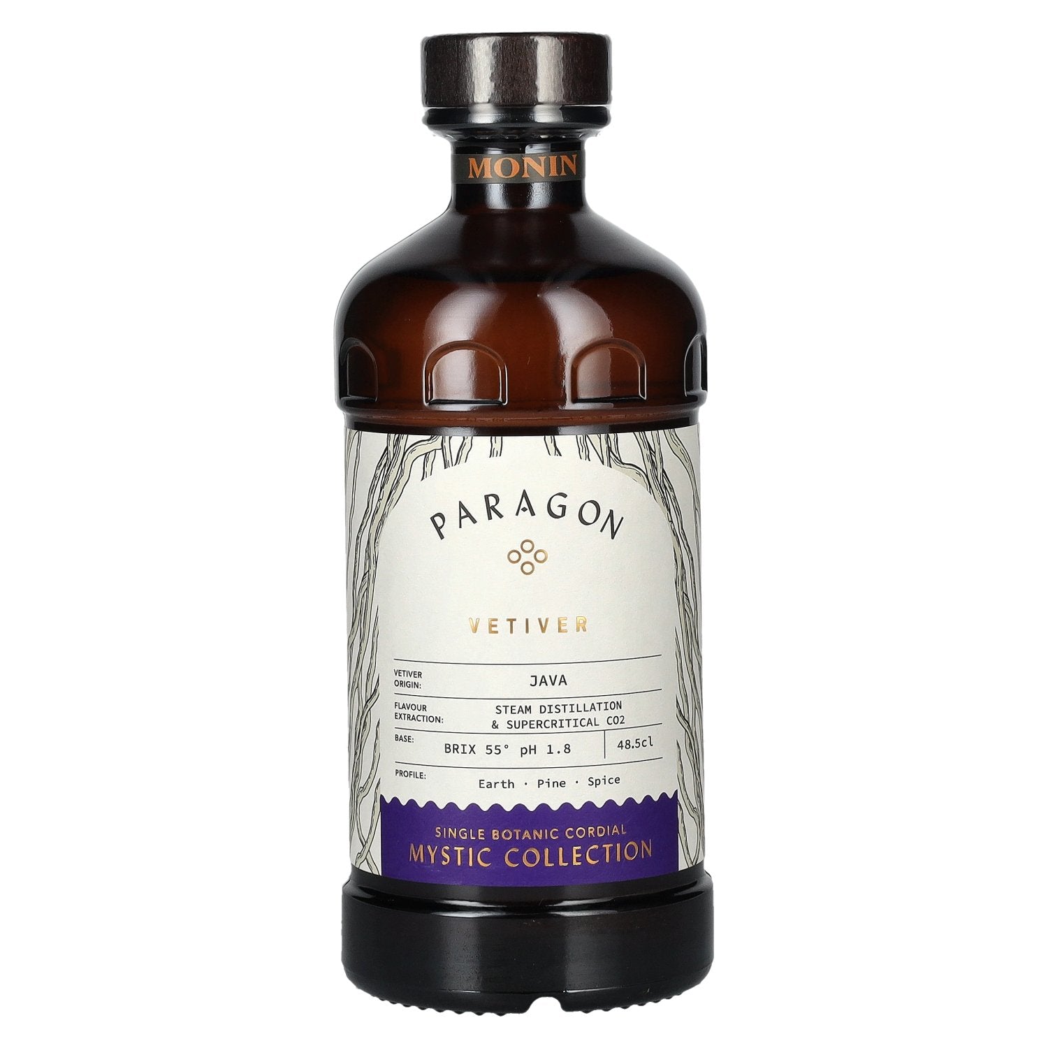 Monin Paragon VETIVER Single Botanic Cordial Mystic Collection 0,485l
