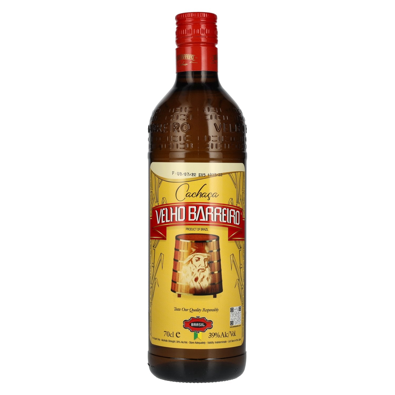 Velho Barreiro Cachaca 39% Vol. 0,7l