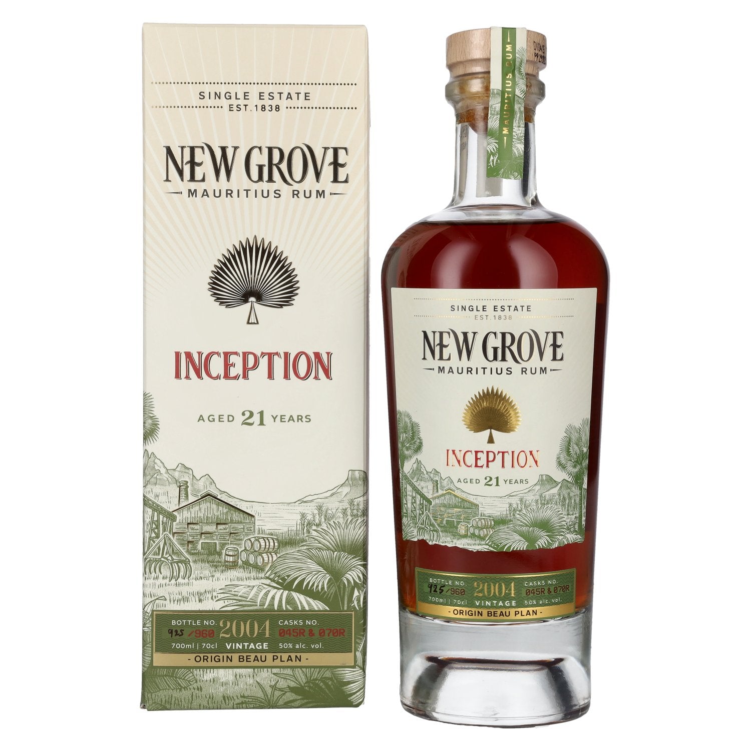 New Grove INCEPTION 21 Years Old Mauritius Rum Vintage 2004 50% Vol. 0,7l in Giftbox