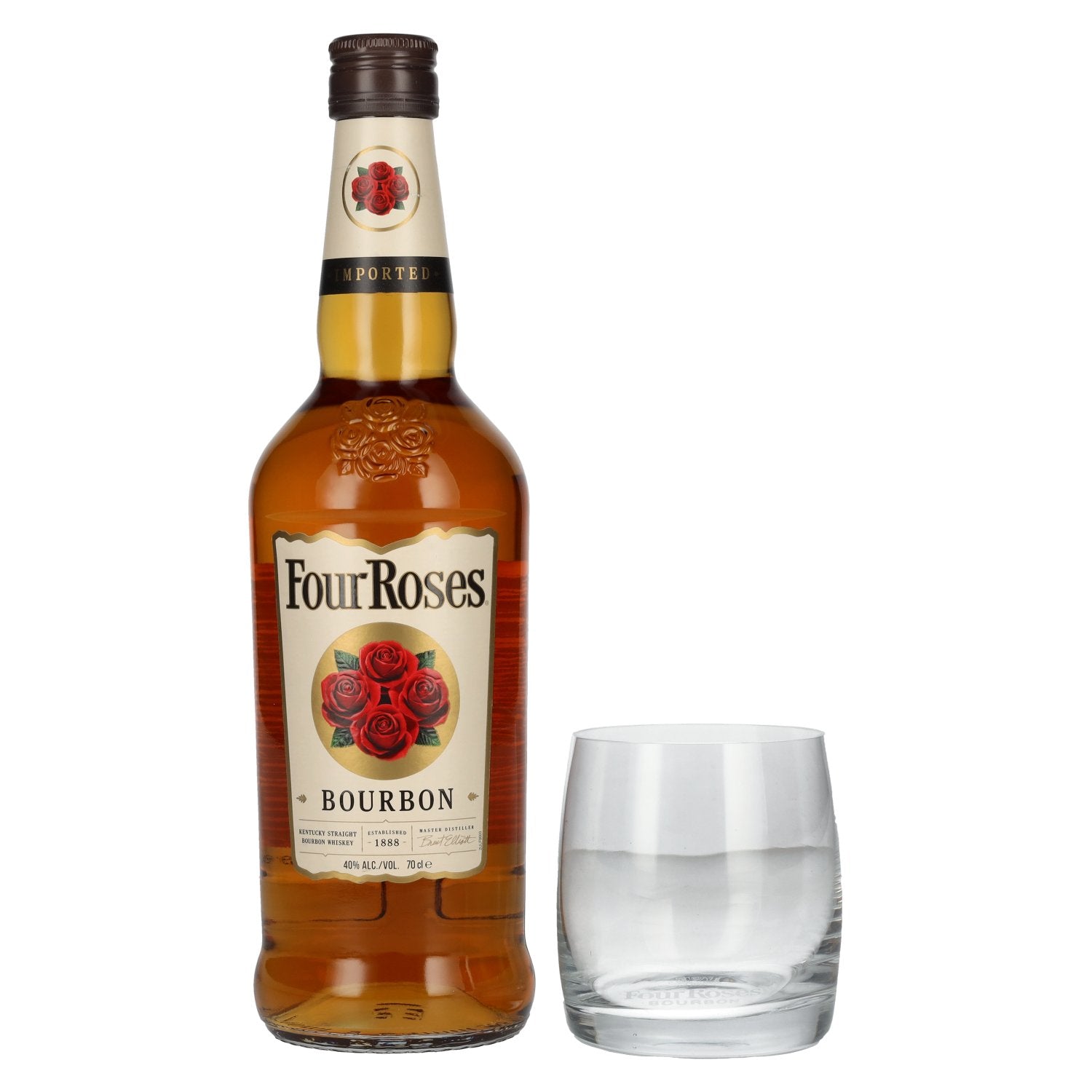 Four Roses Bourbon 40% Vol. 0,7l with Whisky glass