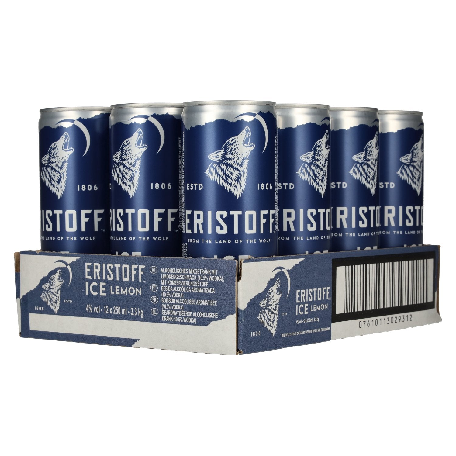 Eristoff Ice Lemon 4% Vol. 12x0,25l Dosen Pfand