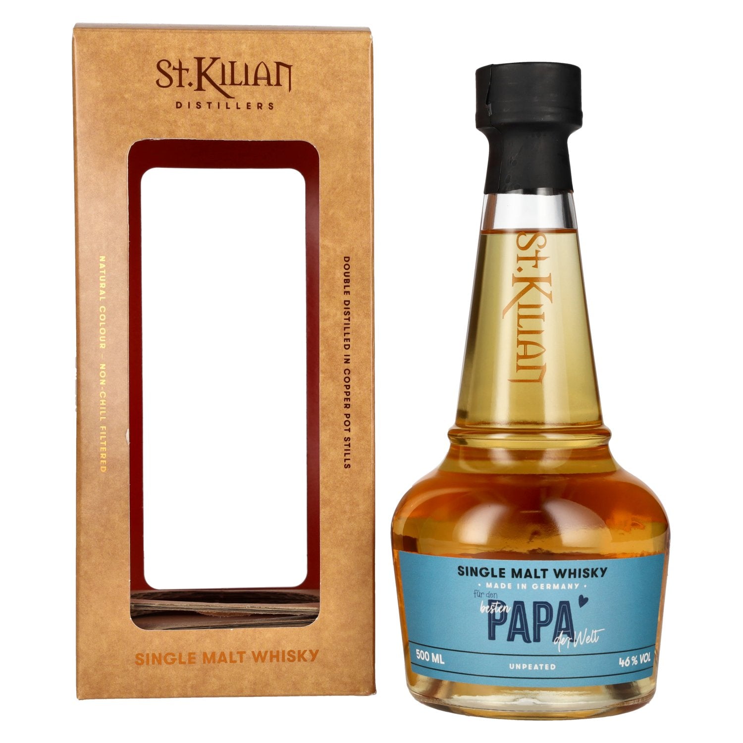 St. Kilian Unpeated Single Malt Whisky for den besten PAPA der Welt 46% Vol. 0,5l in Giftbox