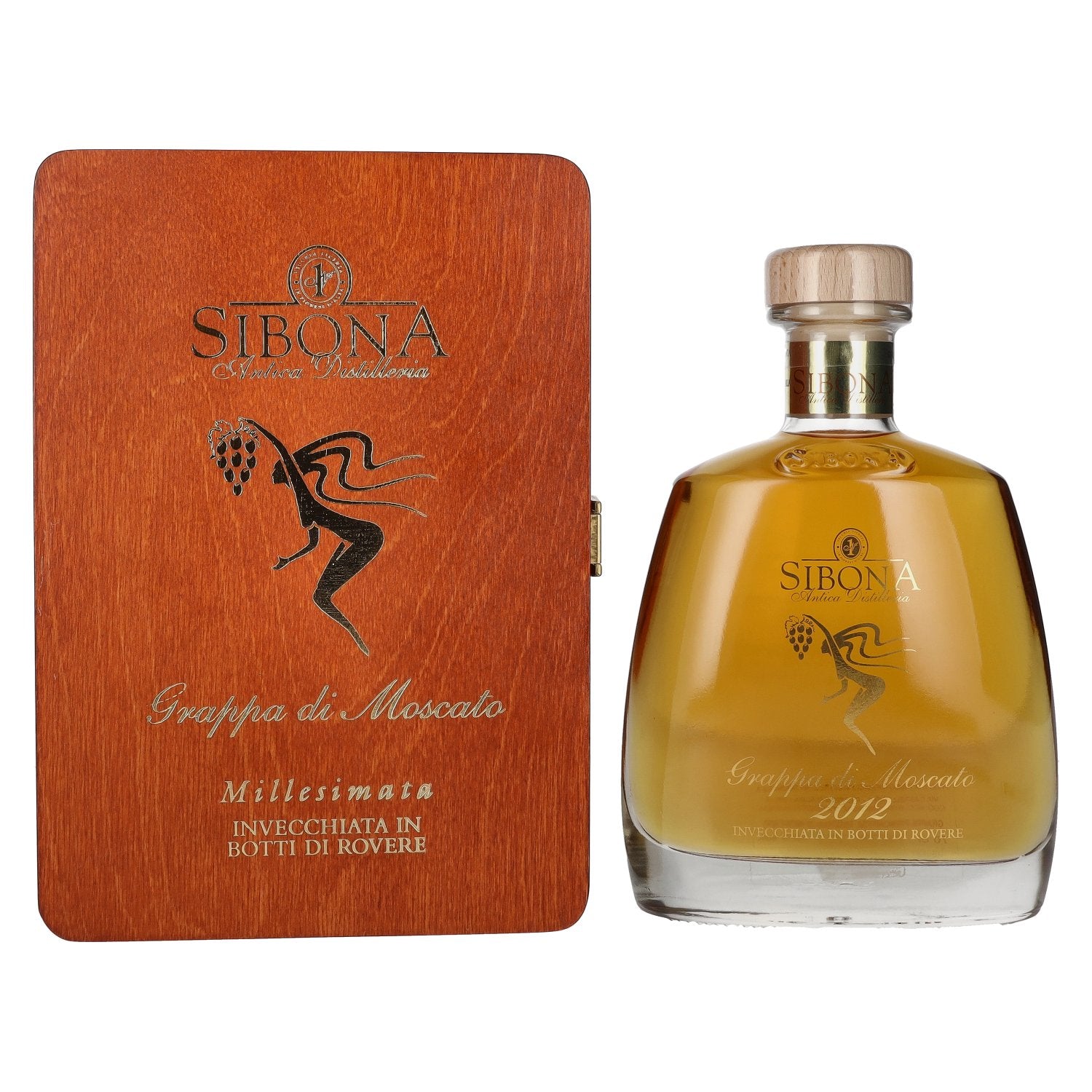 Sibona RISERVA SPECIALE Grappa di Moscato MILLESIMATA 2012 44% Vol. 0,7l in wooden box