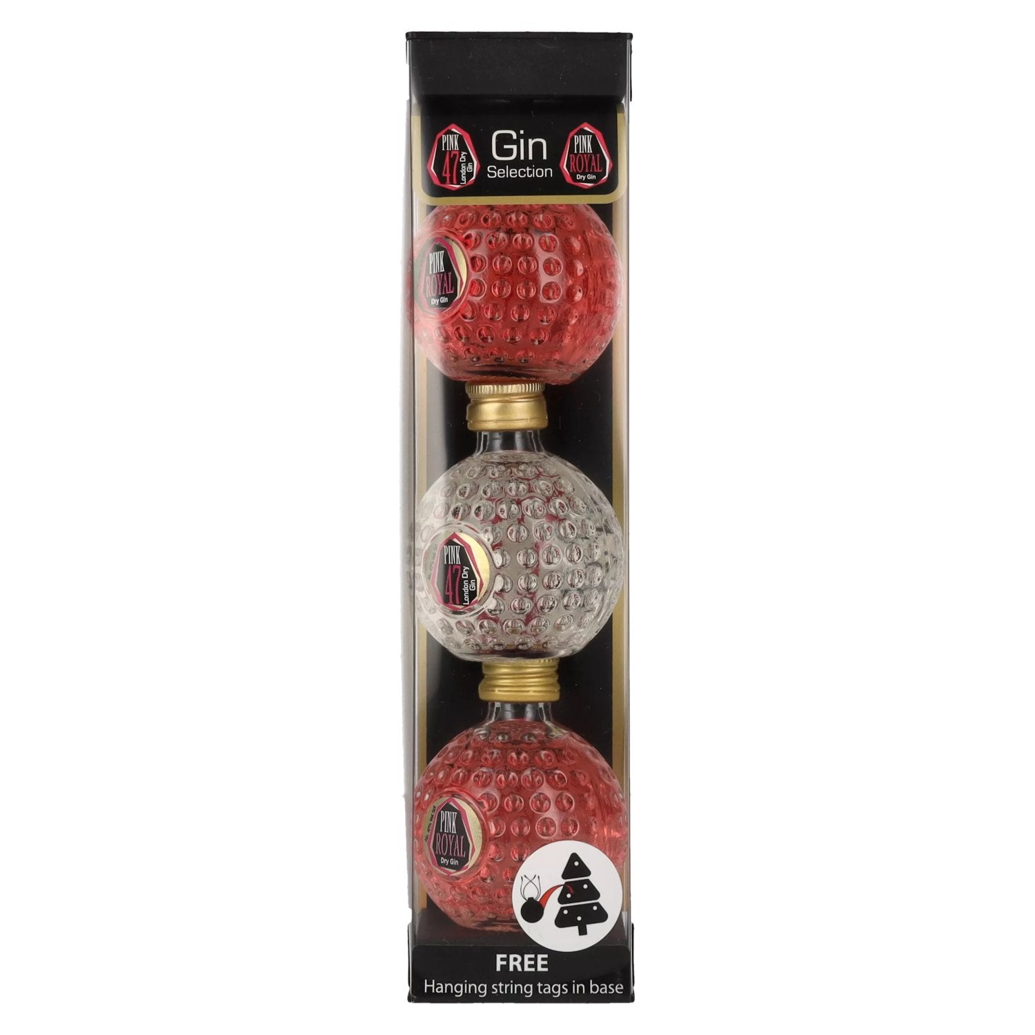 Pink Royal Dry Gin & Pink 47 London Dry Gin Christmas Baubles 42,3% Vol. 3x0,05l in Giftbox
