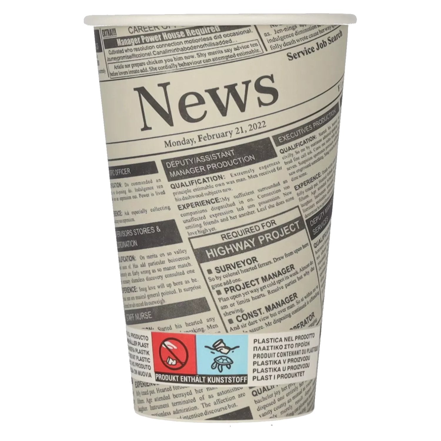 Newsprint Coffee Cups To Go 0.3l 50 pieces