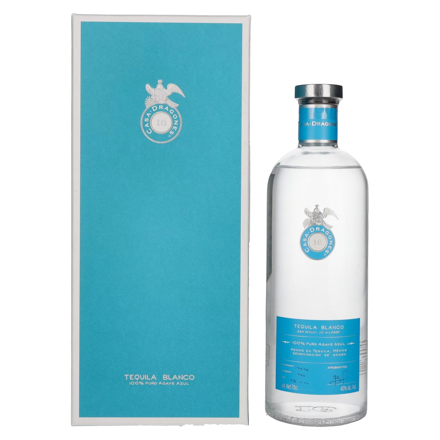 Buy Casa Dragones Tequila BLANCO 100% Puro Agave Azul 40% Vol. 0,7l in  Giftbox – Blanco, Plata and Silver Tequila – Mydrinx.shop