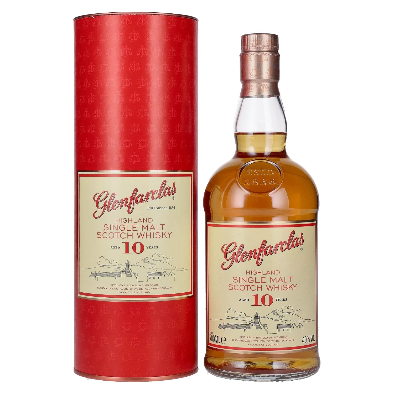 Glenfarclas 10 Years Old Highland Single Malt Scotch Whisky 40% Vol. 0,7l in Giftbox