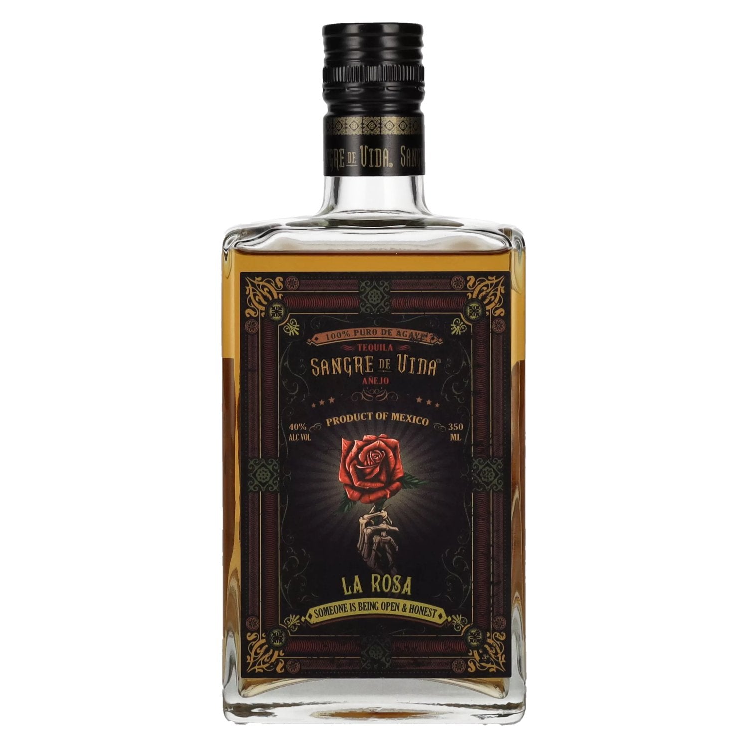 Sangre de Vida Loteria LA ROSA Anejo Tequila 100% de Agave 40% Vol. 0,35l