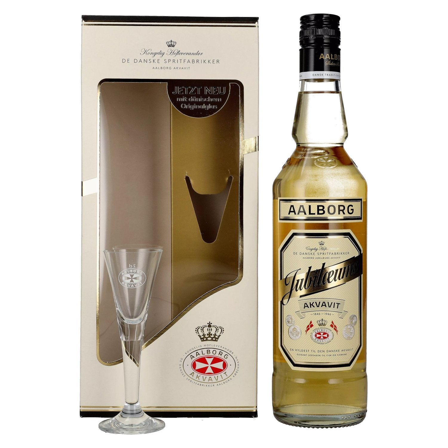 Aalborg Jubilaeums Akvavit 40% Vol. 0,7l in Giftbox with glass