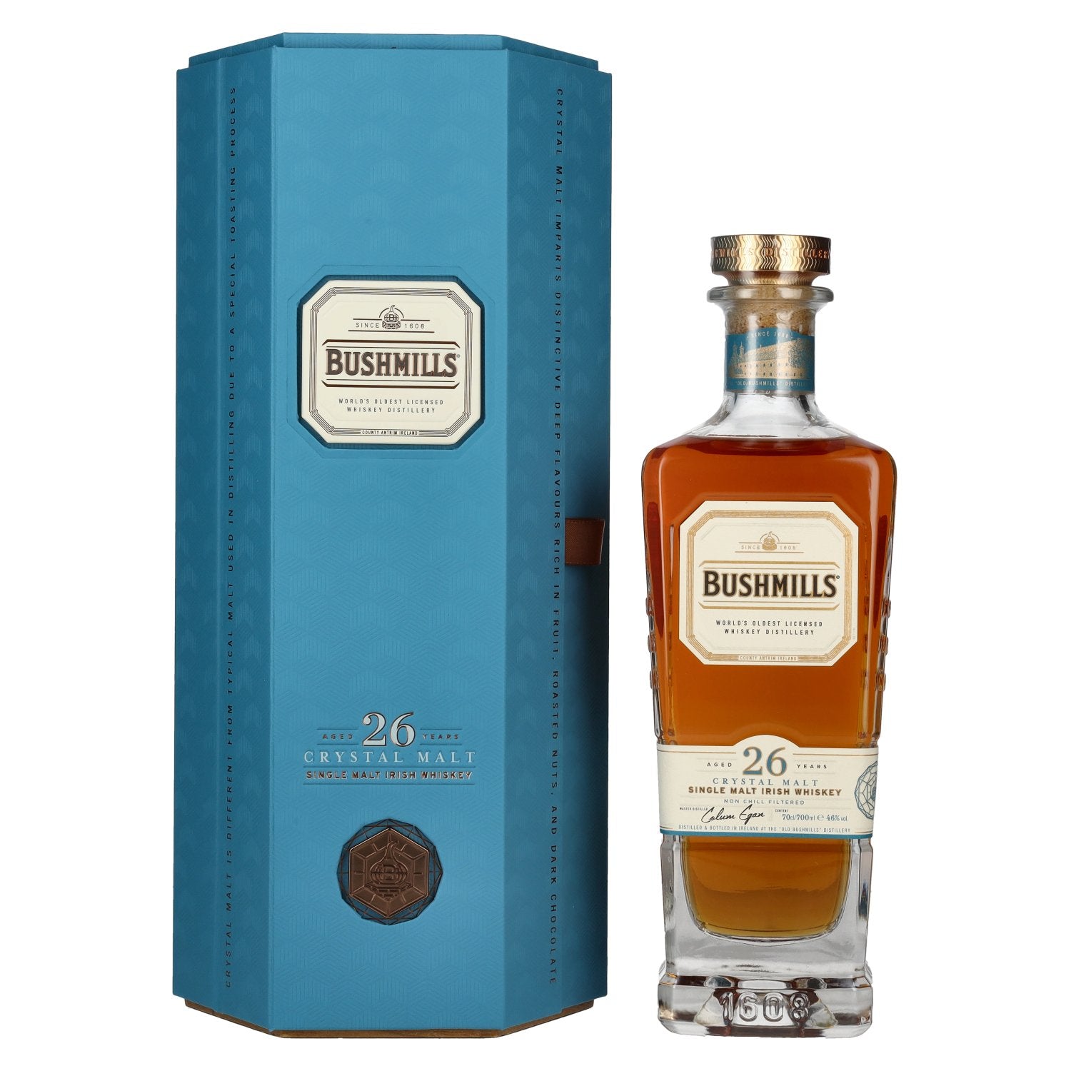 Bushmills 26 Years Old CRYSTAL MALT Single Malt Irish Whiskey 46% Vol. 0,7l in Giftbox
