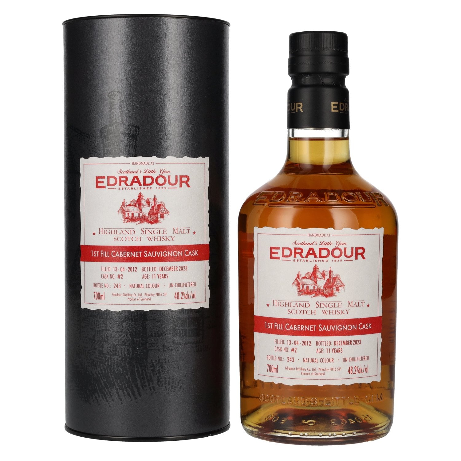 Edradour 11 Years Old ST. MICHAEL-EPPAN Cabernet Sauvignon Cask #2 2012 48,2% Vol. 0,7l in Giftbox