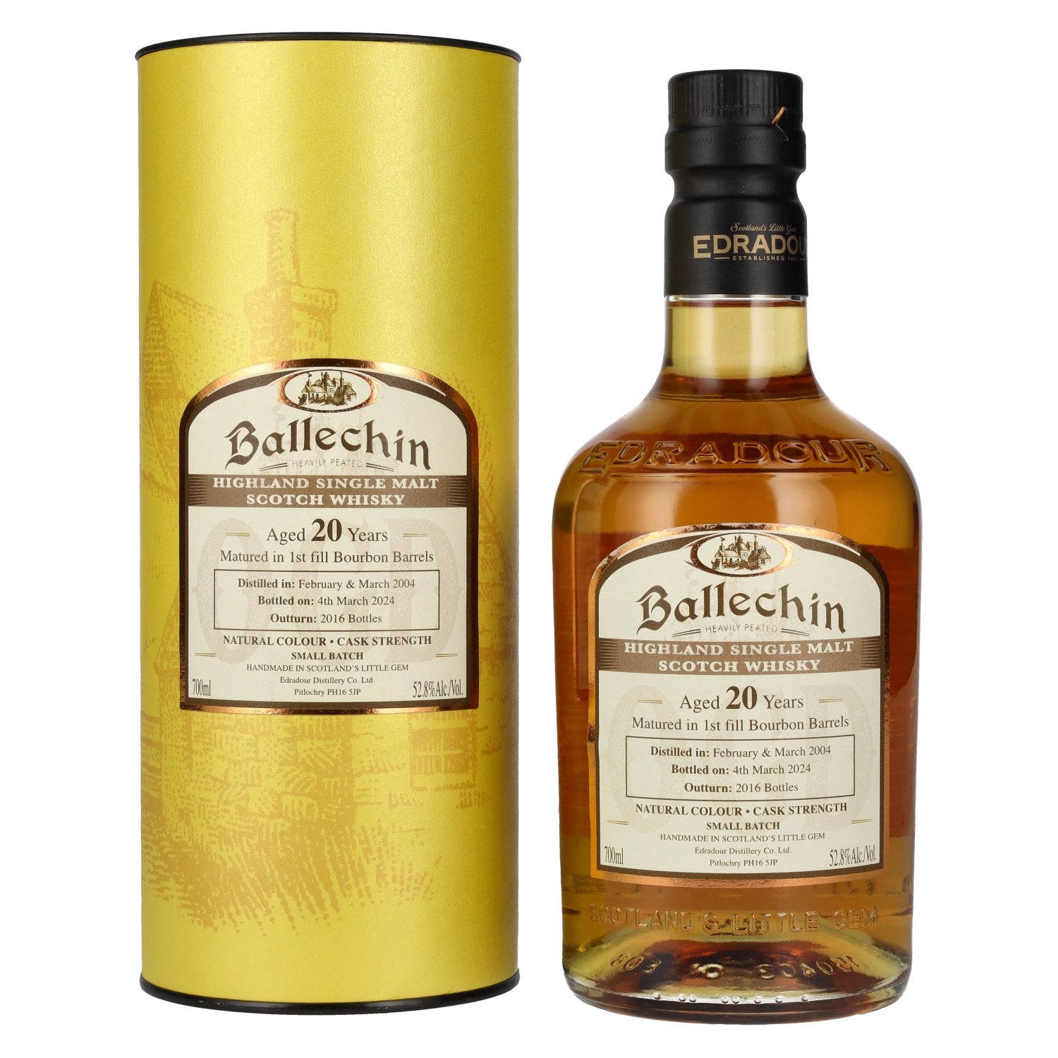 Edradour Ballechin 20 Years Old Bourbon Barrel Highland Single Malt Cask Strength 52,8% Vol. 0,7l in Giftbox